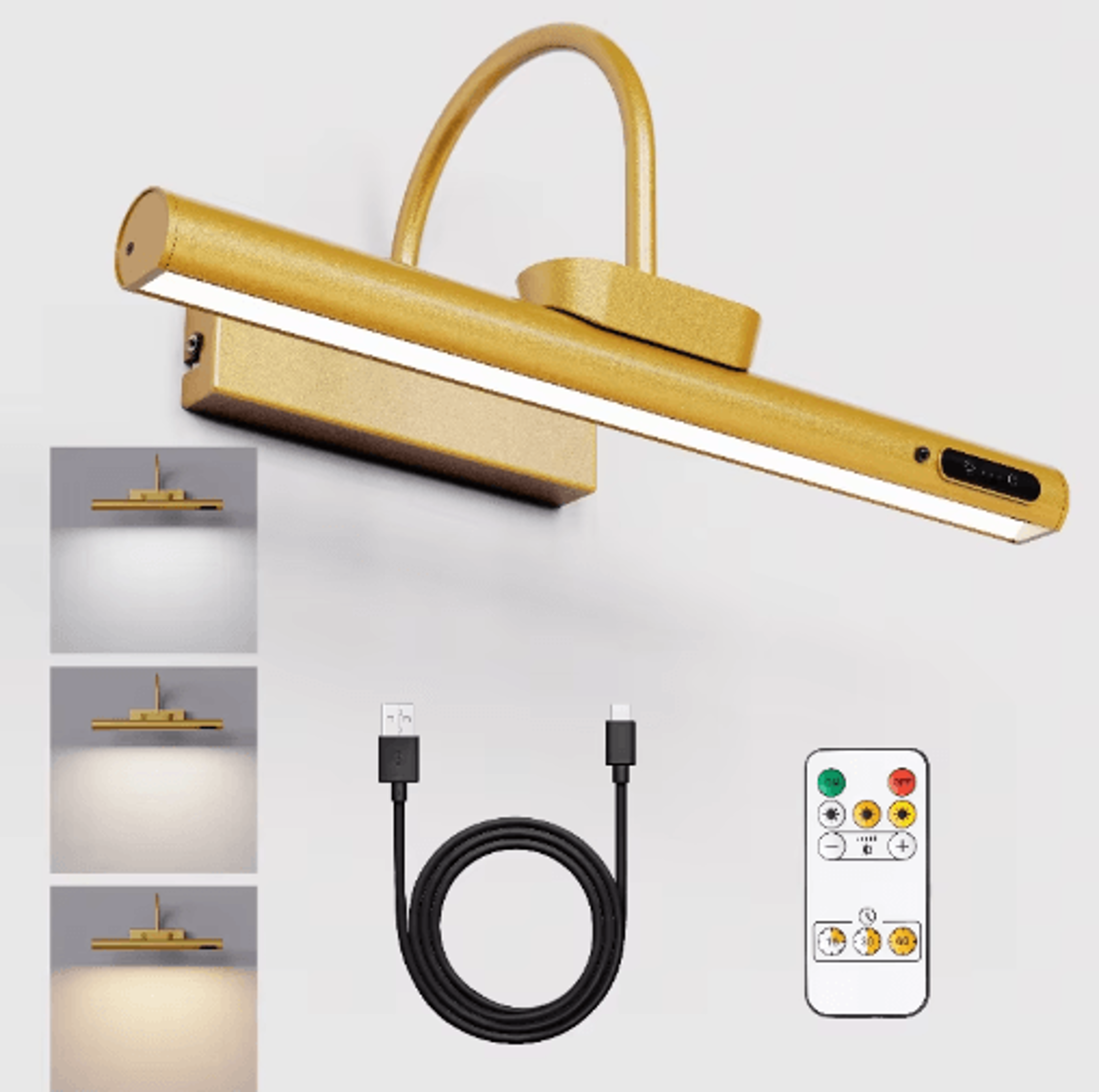 rechargeable wireless picture light – 4000mah led art display wall lamp with remote control