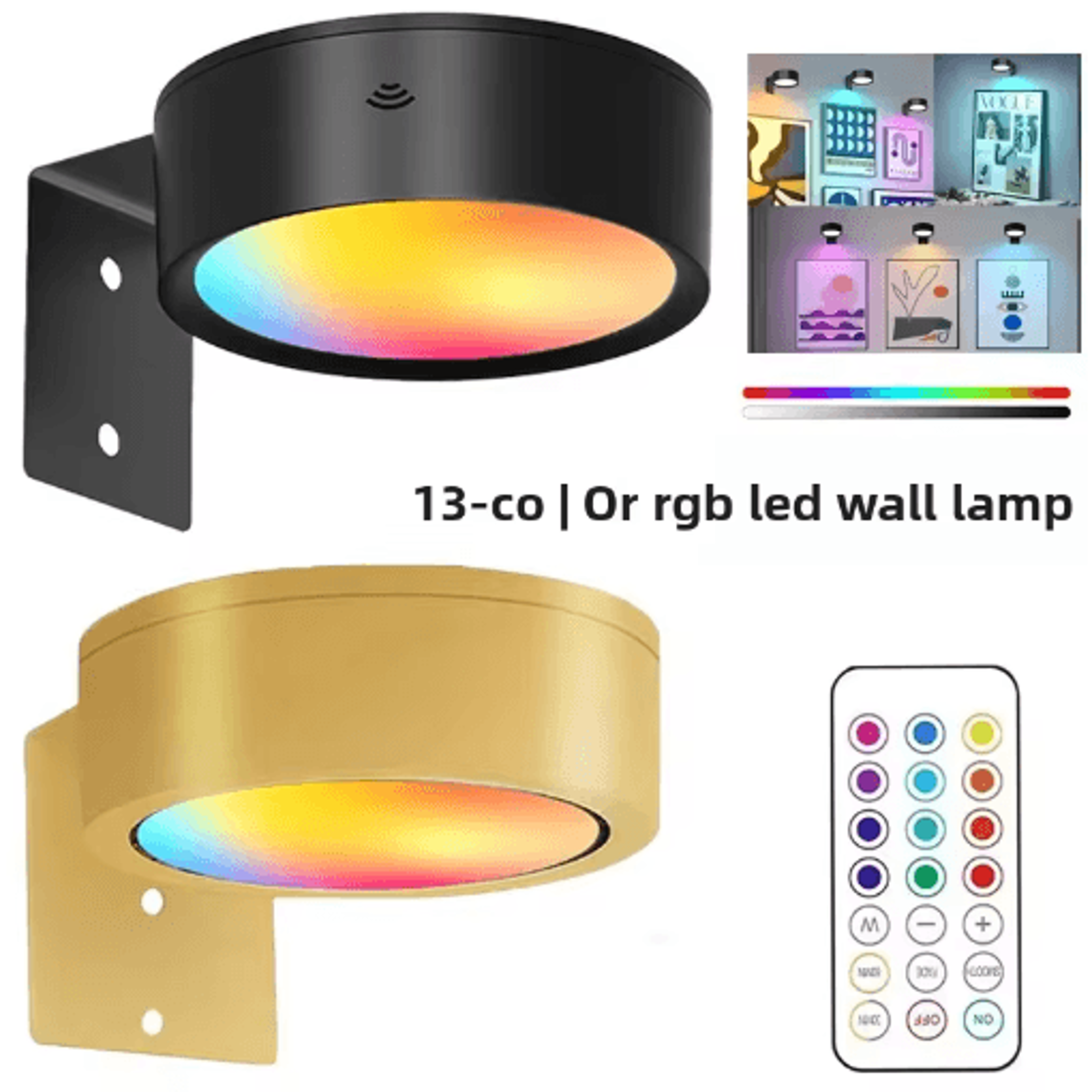 led magnetic picture light – battery operated dimmable art display light with 13 lighting modes (1–2 pcs)