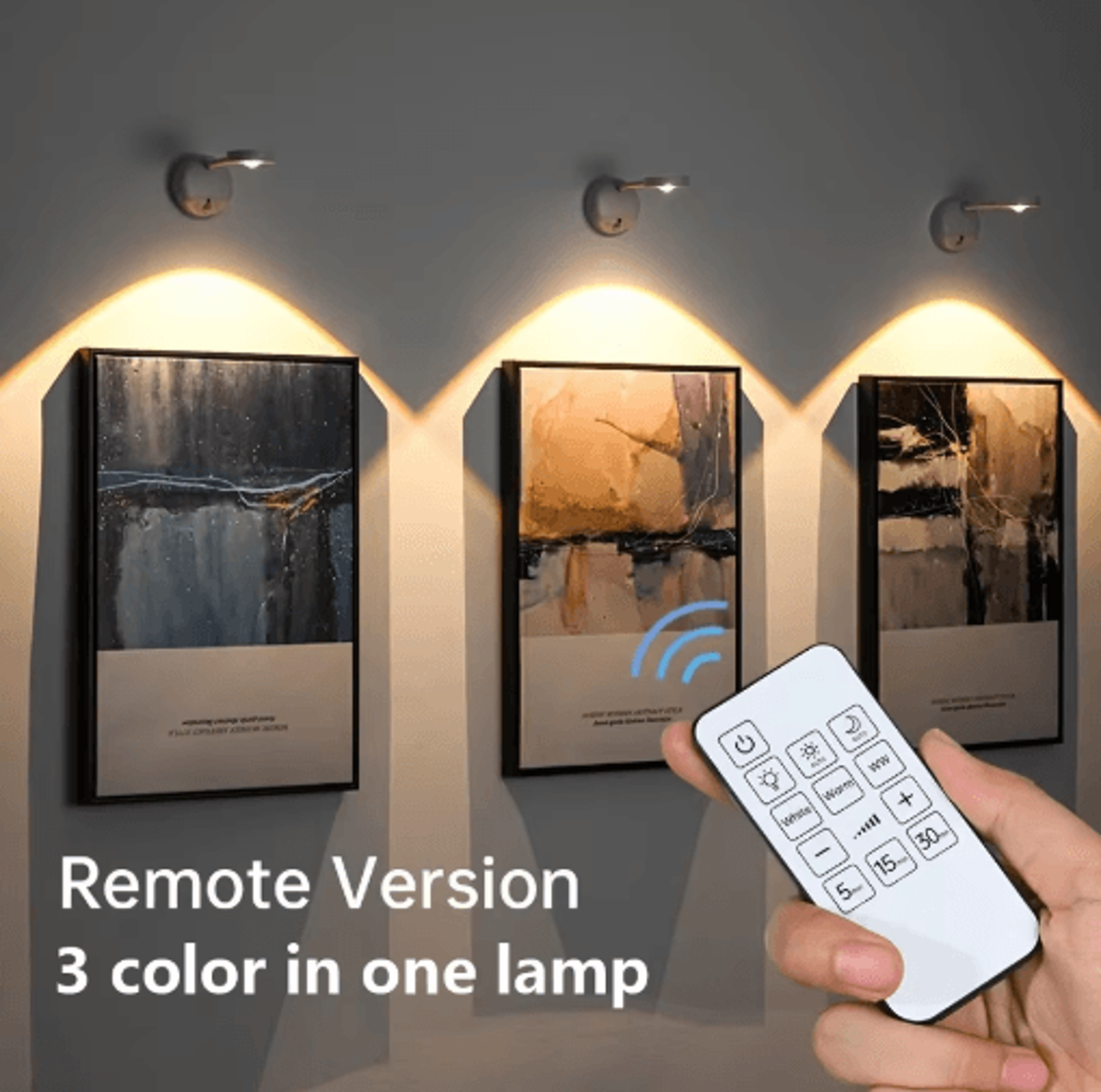 hph usb rechargeable motion sensor led wall light – wireless dimmable spotlight for paintings & pictures