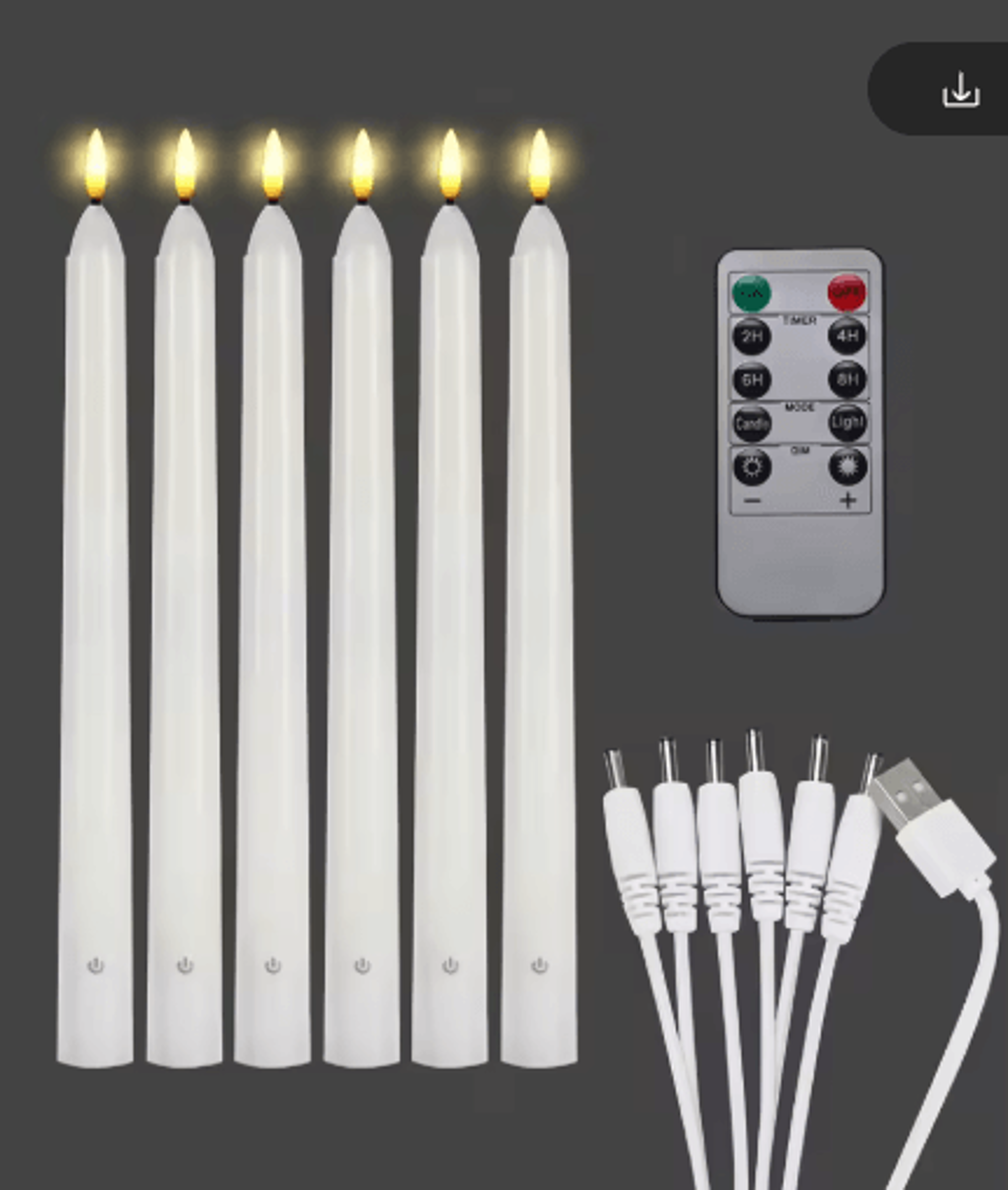 rechargeable led taper candles with remote – flickering flameless candlestick set with 3d wick & timer