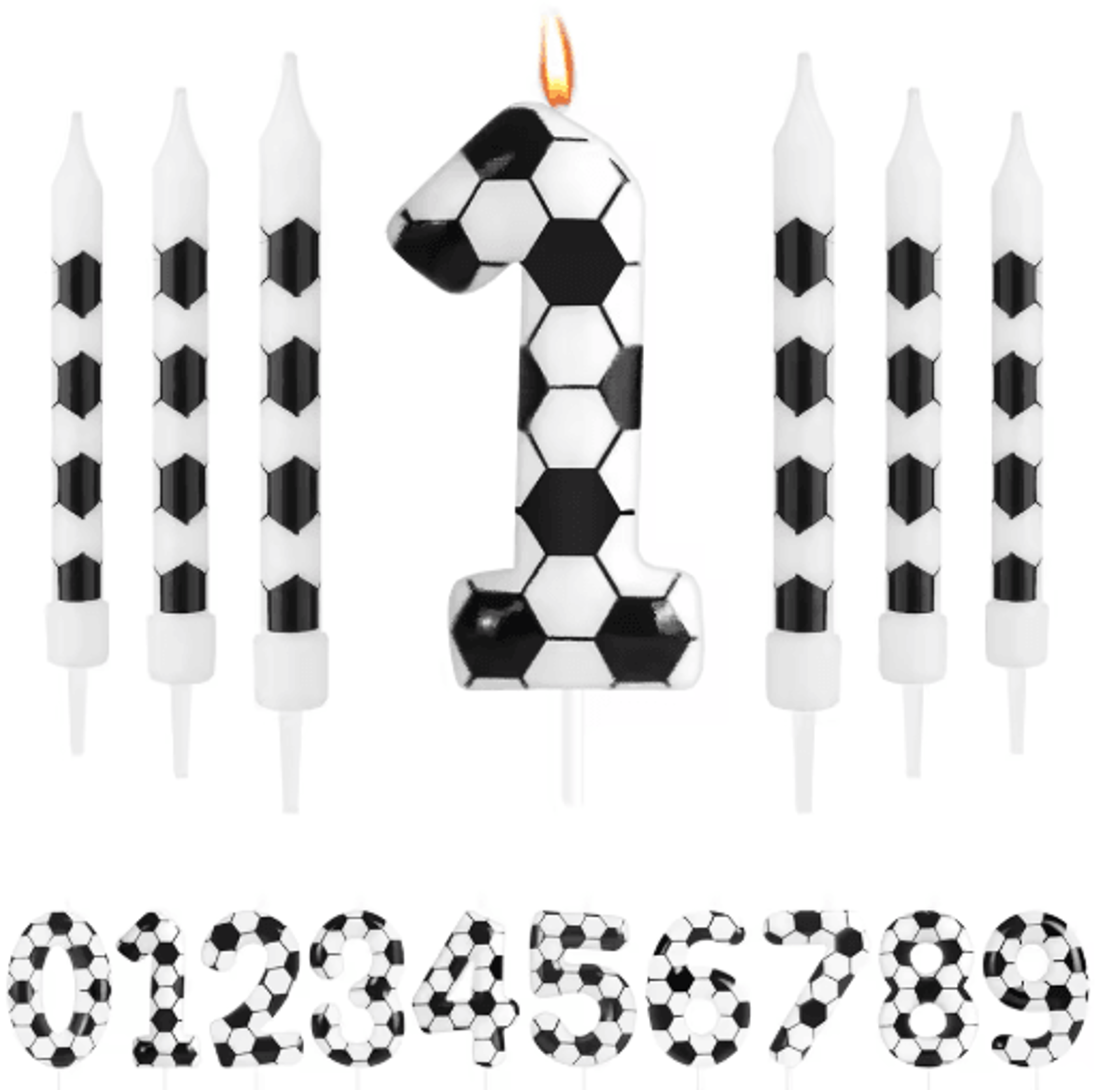 7pcs soccer theme birthday cake candles – football party decorations for boys & girls