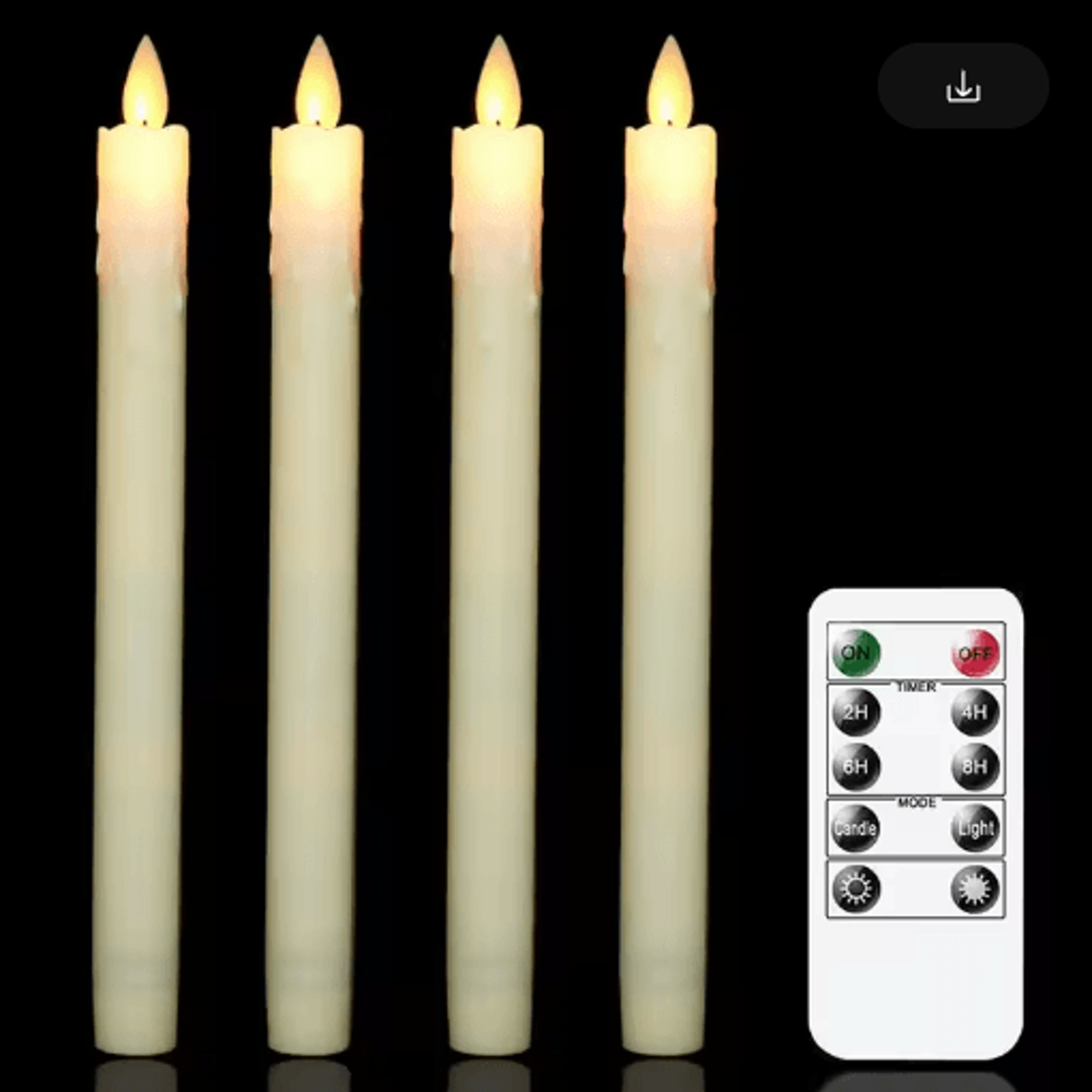 led taper candles with dancing moving wick – battery operated wax candlesticks with remote control (h25)