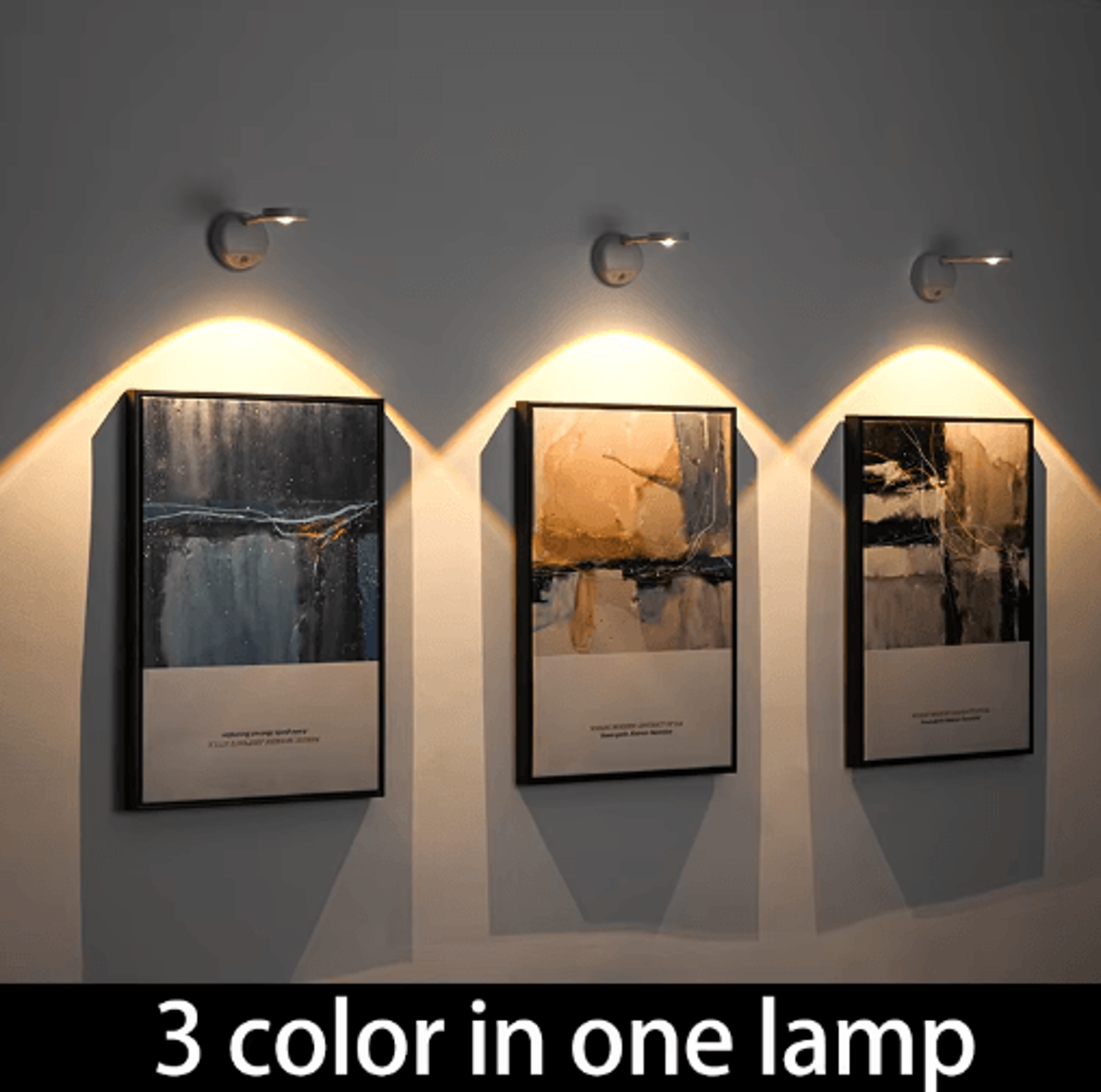 rechargeable motion sensor led wall lamp – wireless dimmable spotlight for artwork & night lighting