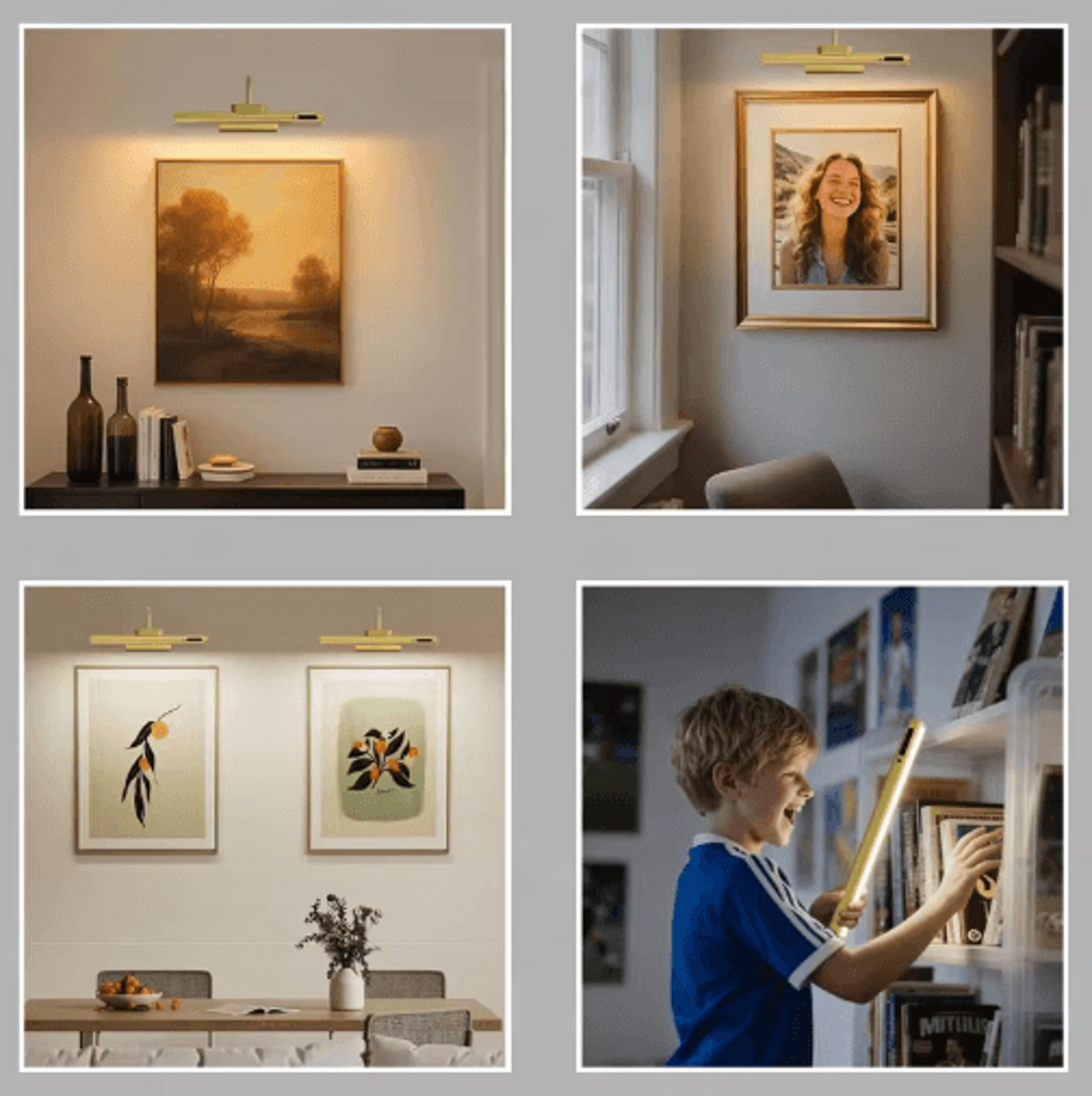 4000mah rechargeable led picture wall light – wireless wall lamp with remote for home decor
