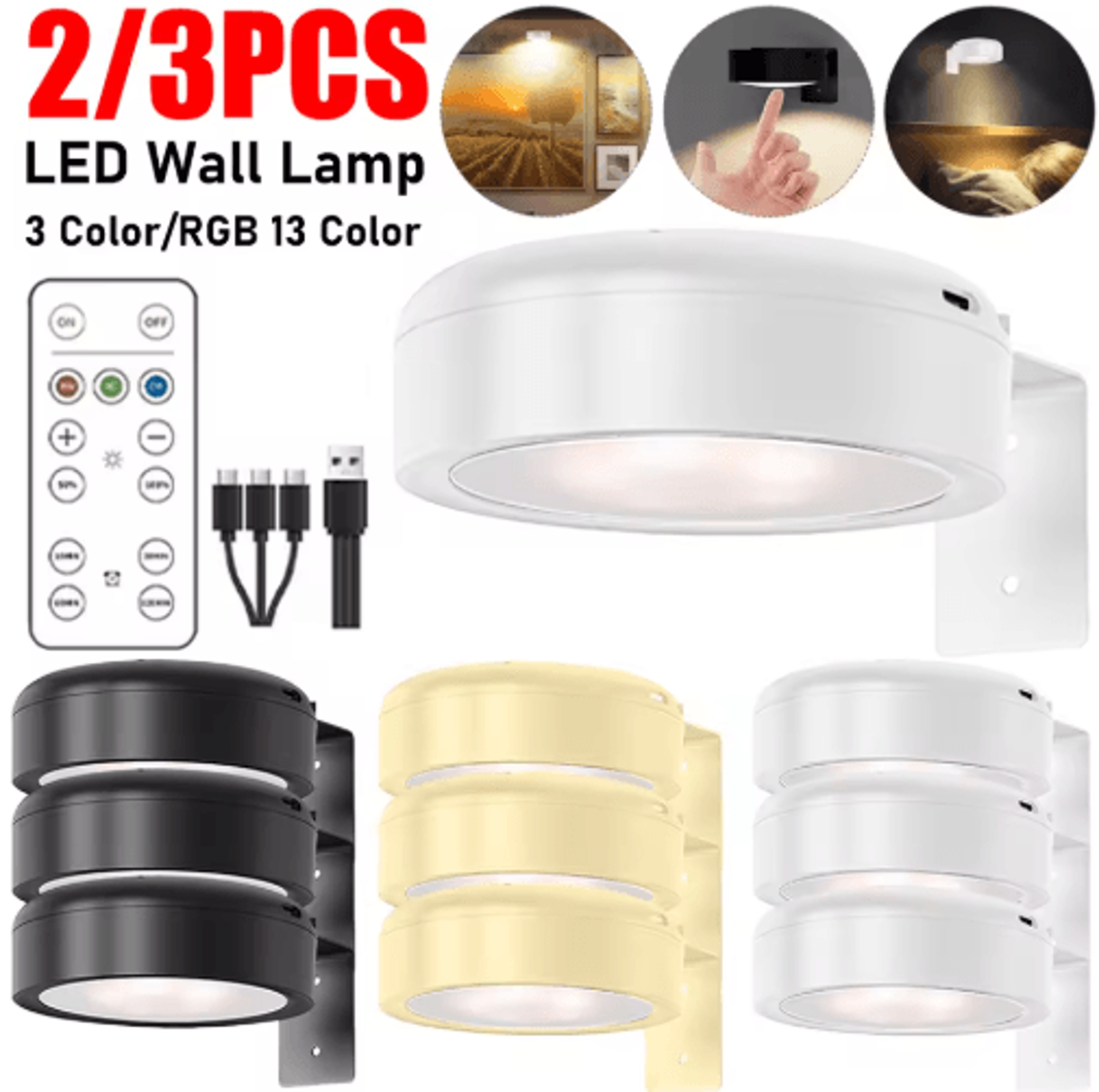 rechargeable magnetic led spotlight – wireless picture light & bedside reading wall lamp