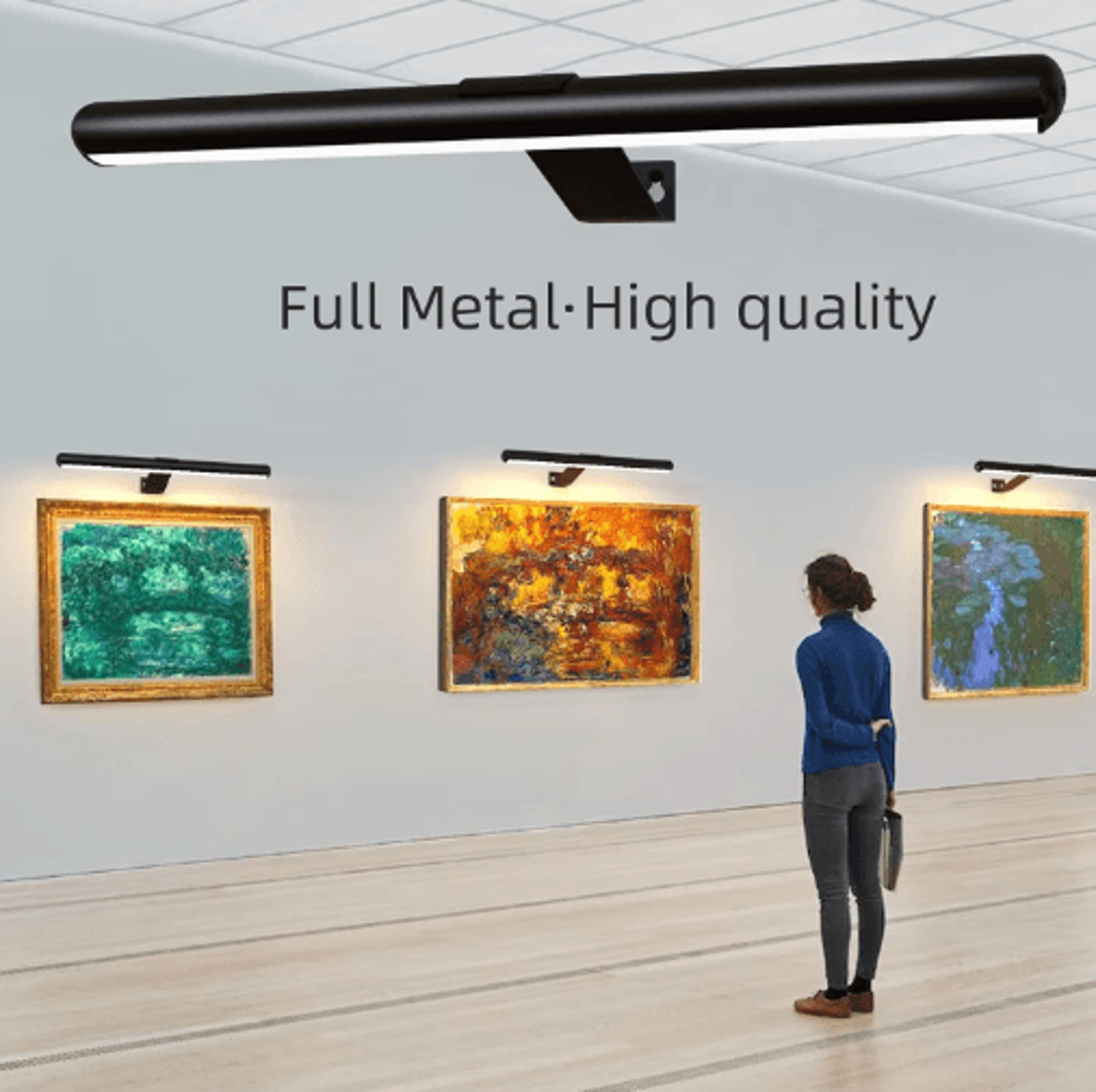 rechargeable wireless picture wall lamp – battery operated gallery light with remote control