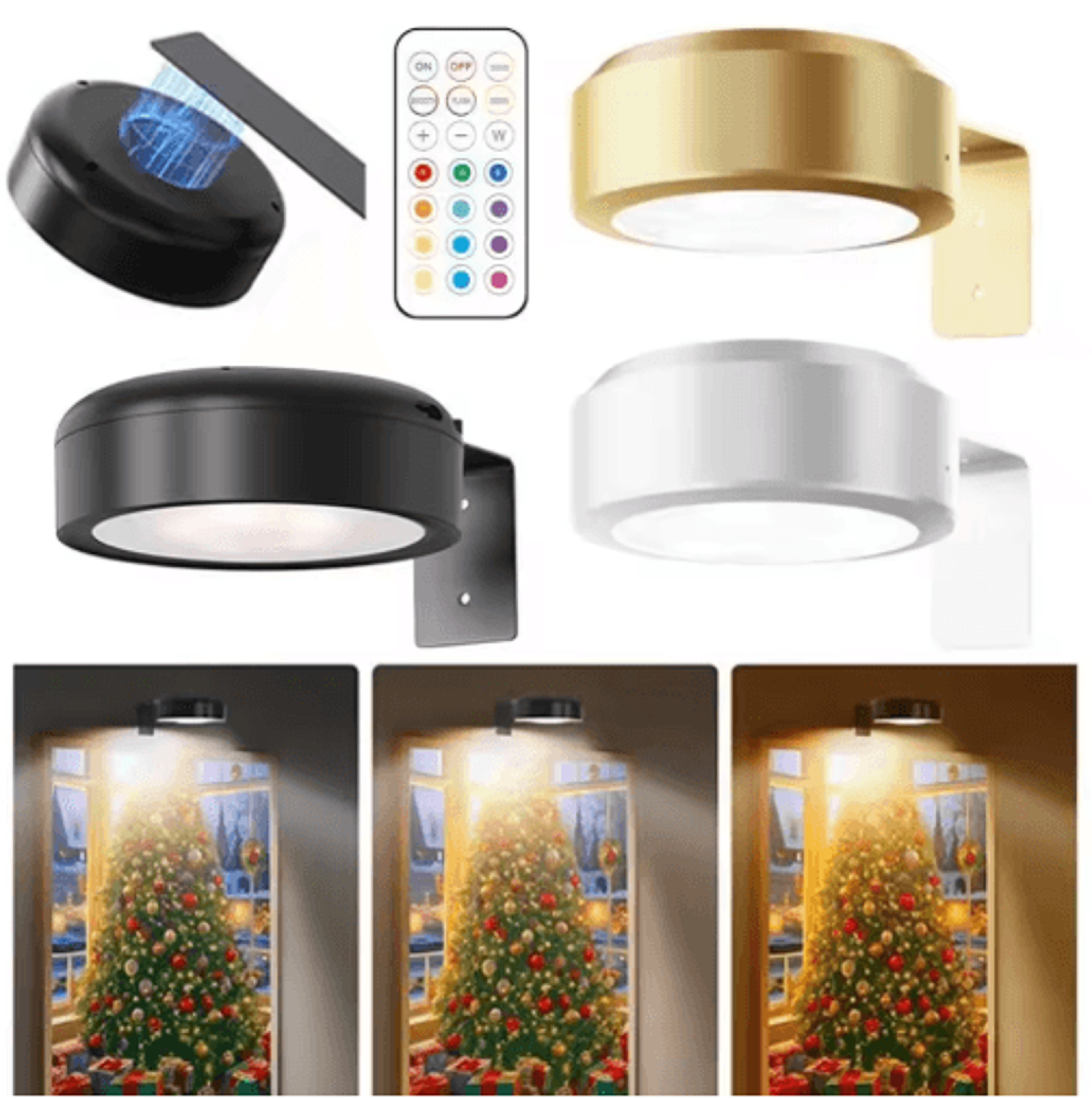 rgb wireless picture light – 13-color dimmable battery operated painting lamp with remote control