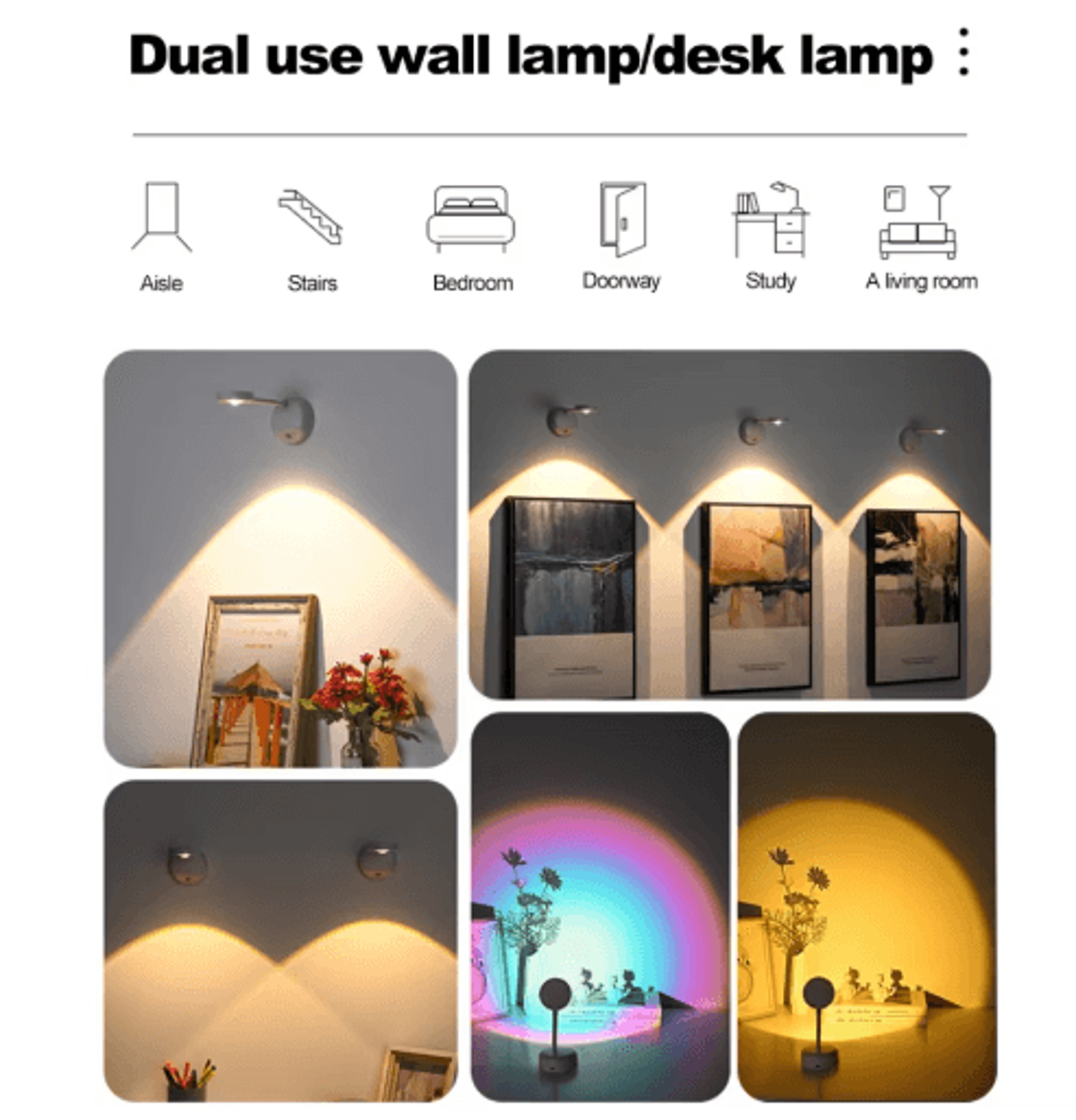 usb rechargeable motion sensor led spotlight wireless dimmable picture light for paintings & home decor