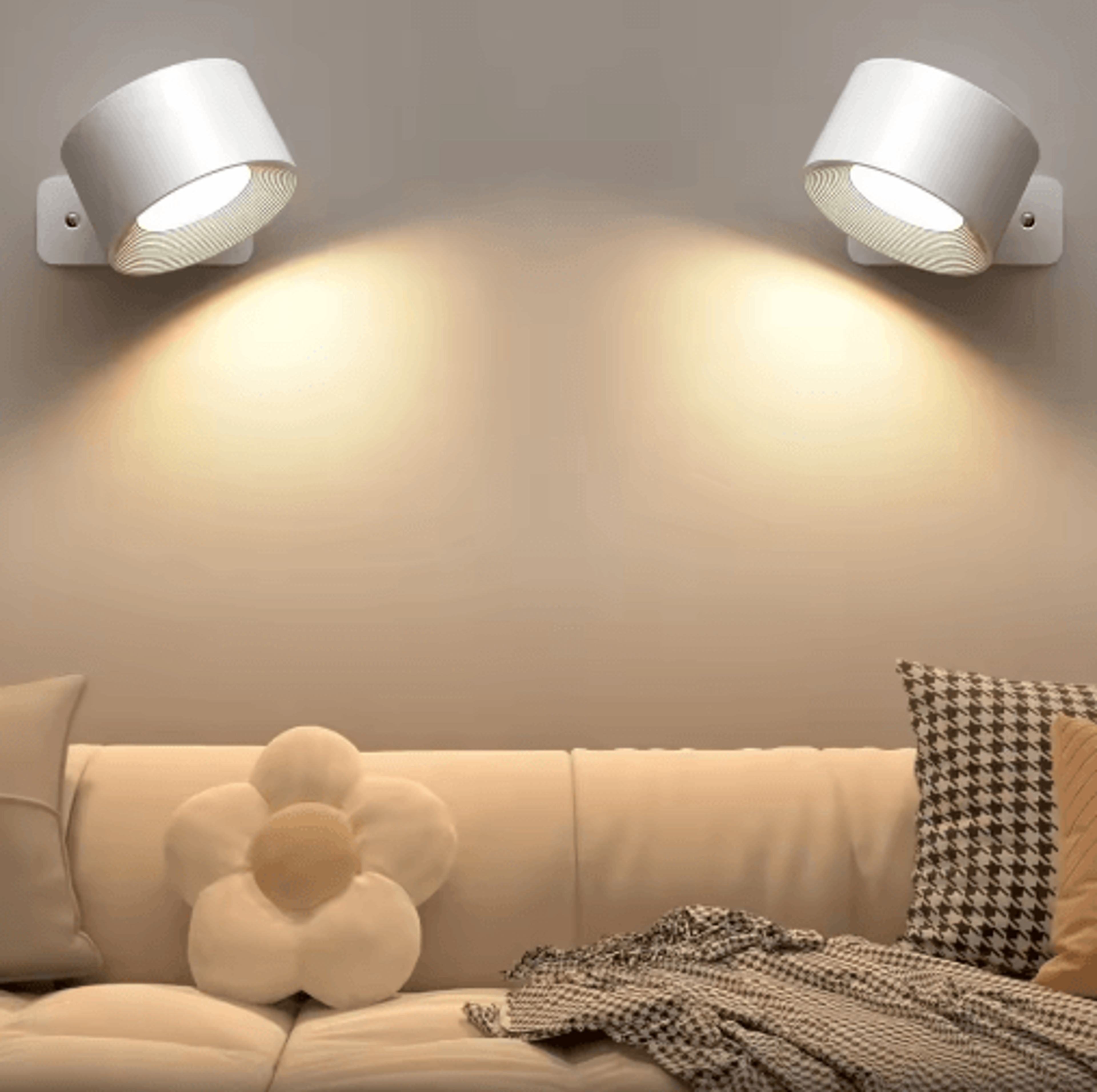 360° rotatable rechargeable led wall lamp – modern nordic adjustable wall light with 2000mah battery