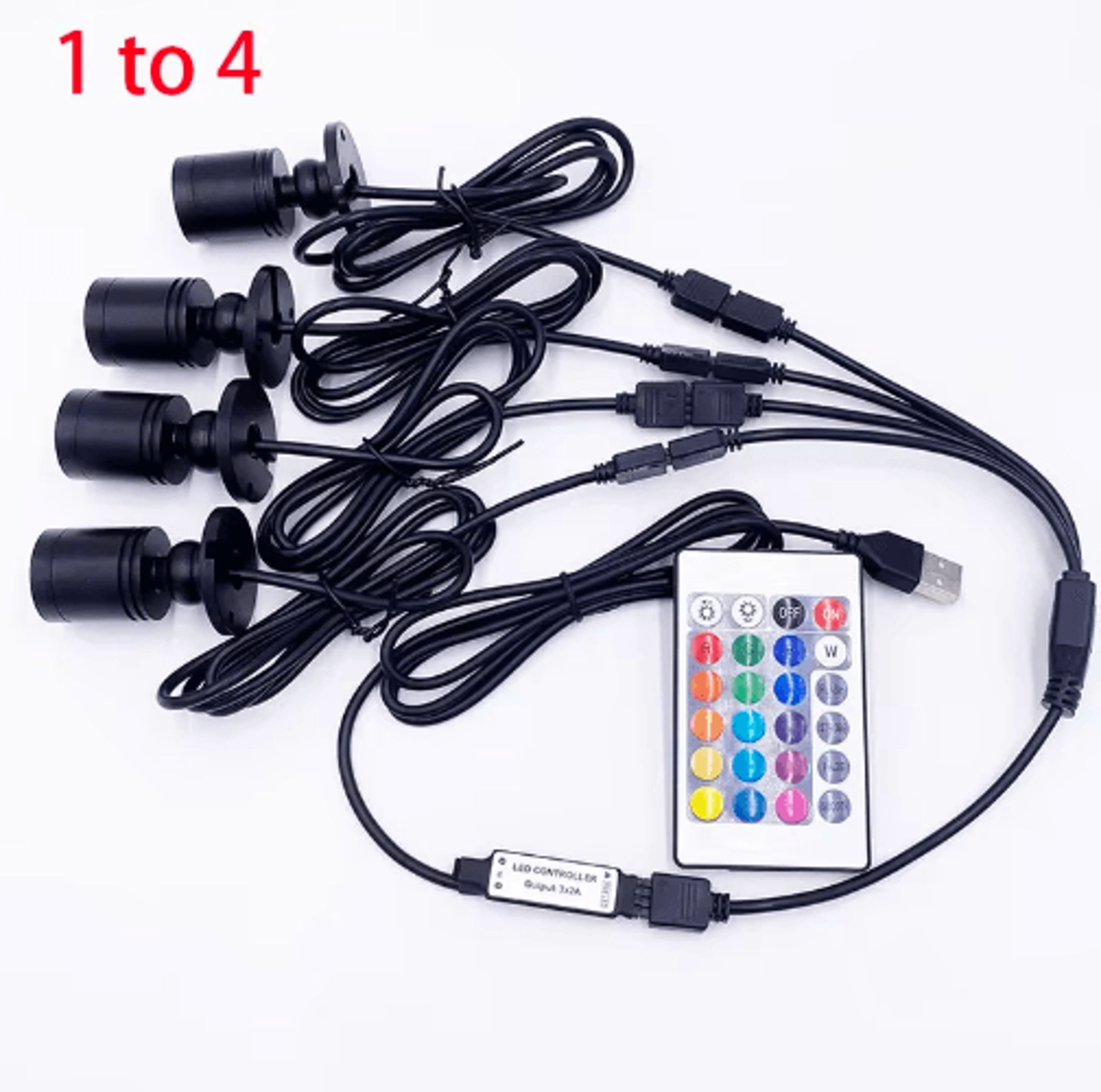 rgb led mini spotlight – usb 5v dimmable 1w/3w showcase & cabinet light with remote control