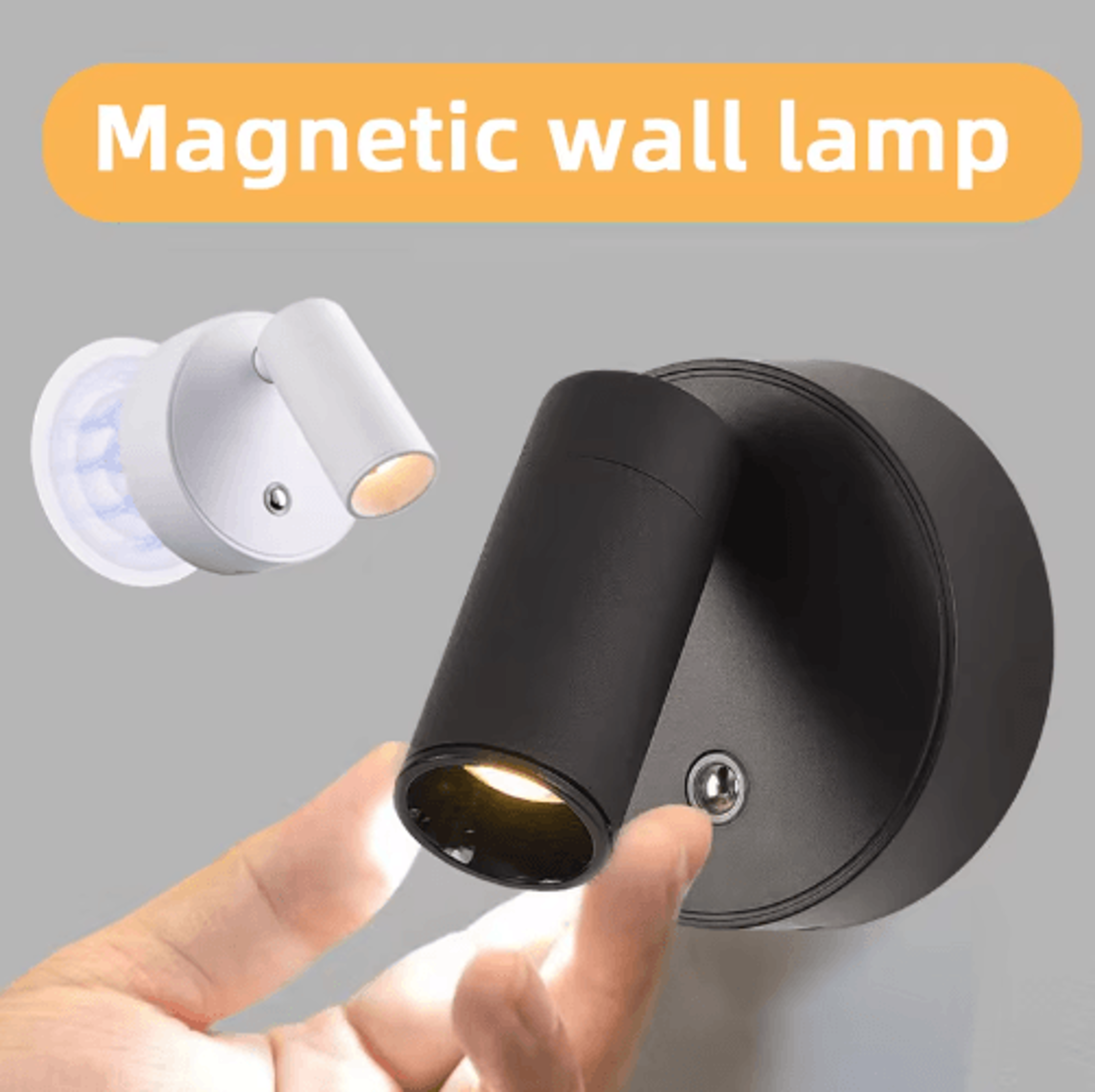 magnetic usb rechargeable led wall light – cordless touch dimmable bedside reading lamp