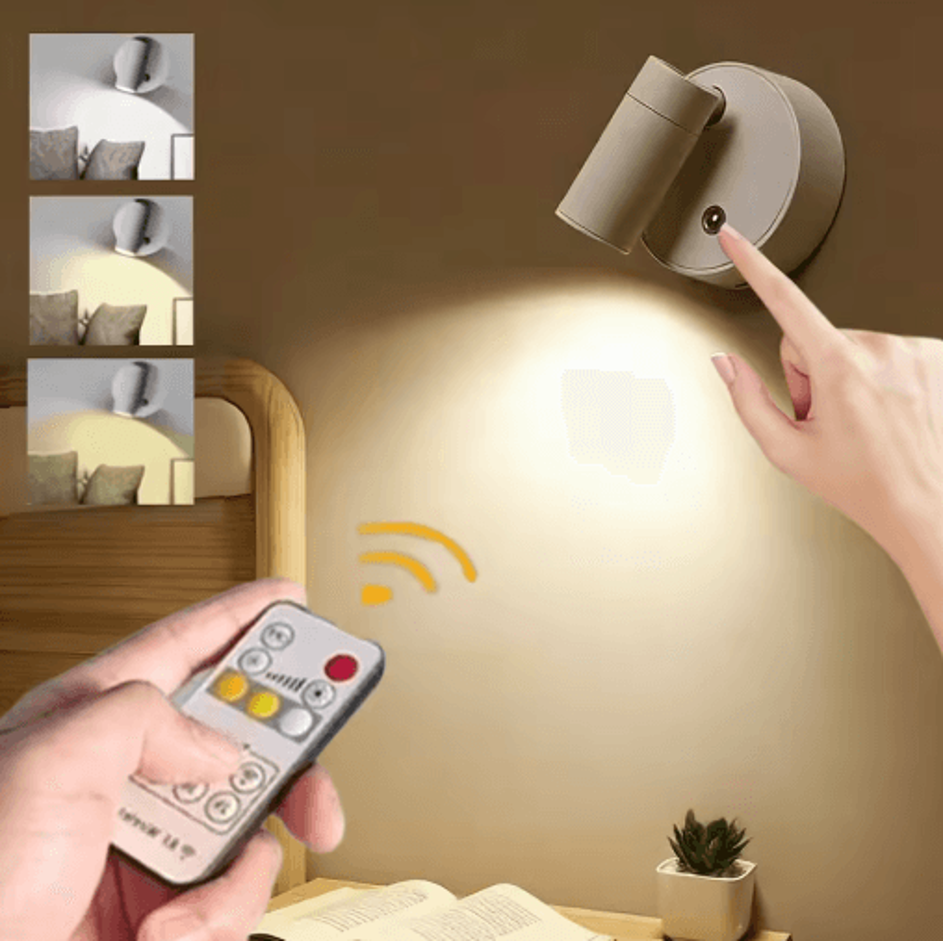 magnetic usb rechargeable led wall light – wireless dimmable reading spotlight with touch control