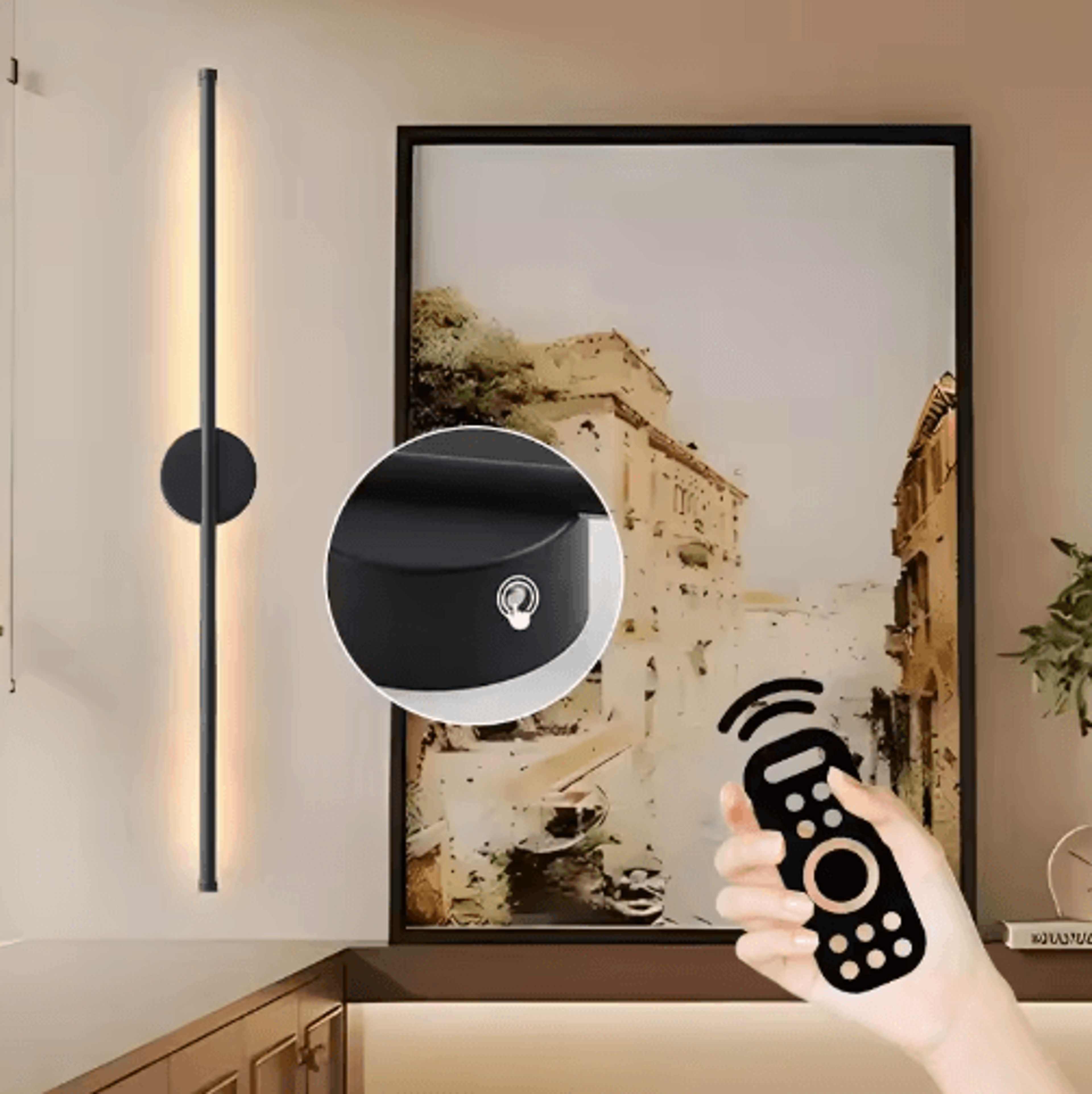 rechargeable led wall sconce – 3cct wireless dimmable wall light with remote & touch control