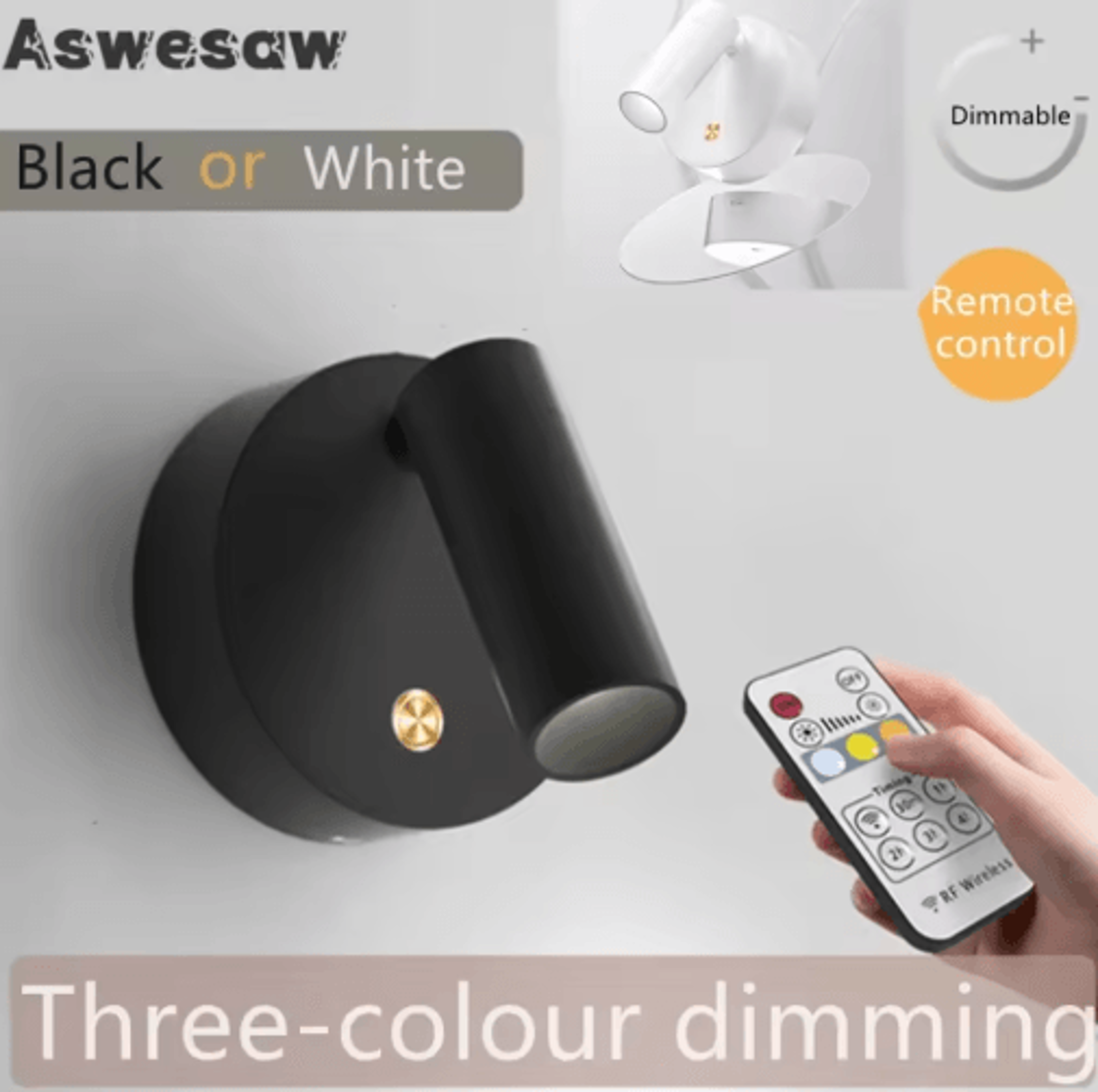 rechargeable led spotlight – 5v usb touch dimmable bedside downlight for indoor decor