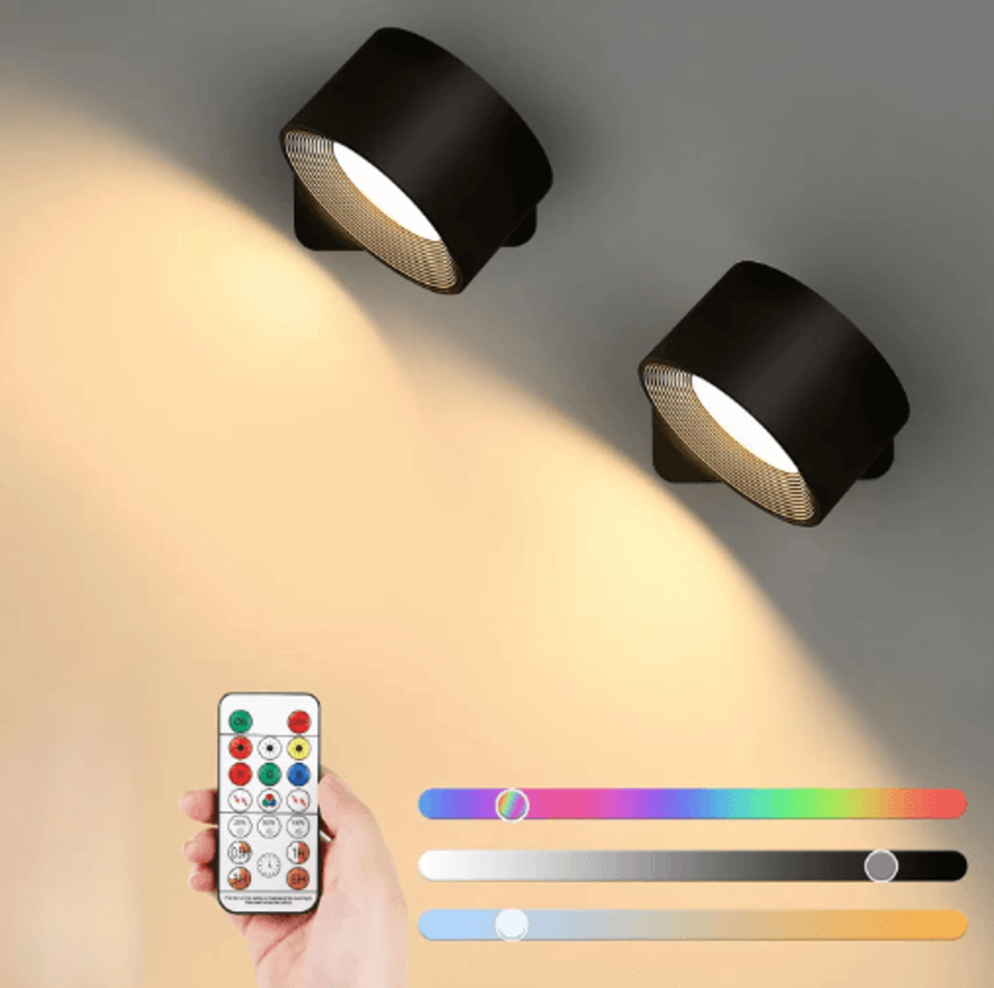 nordic rechargeable led wall sconce – 360° rotating wireless wall lamp for bedroom & hallway