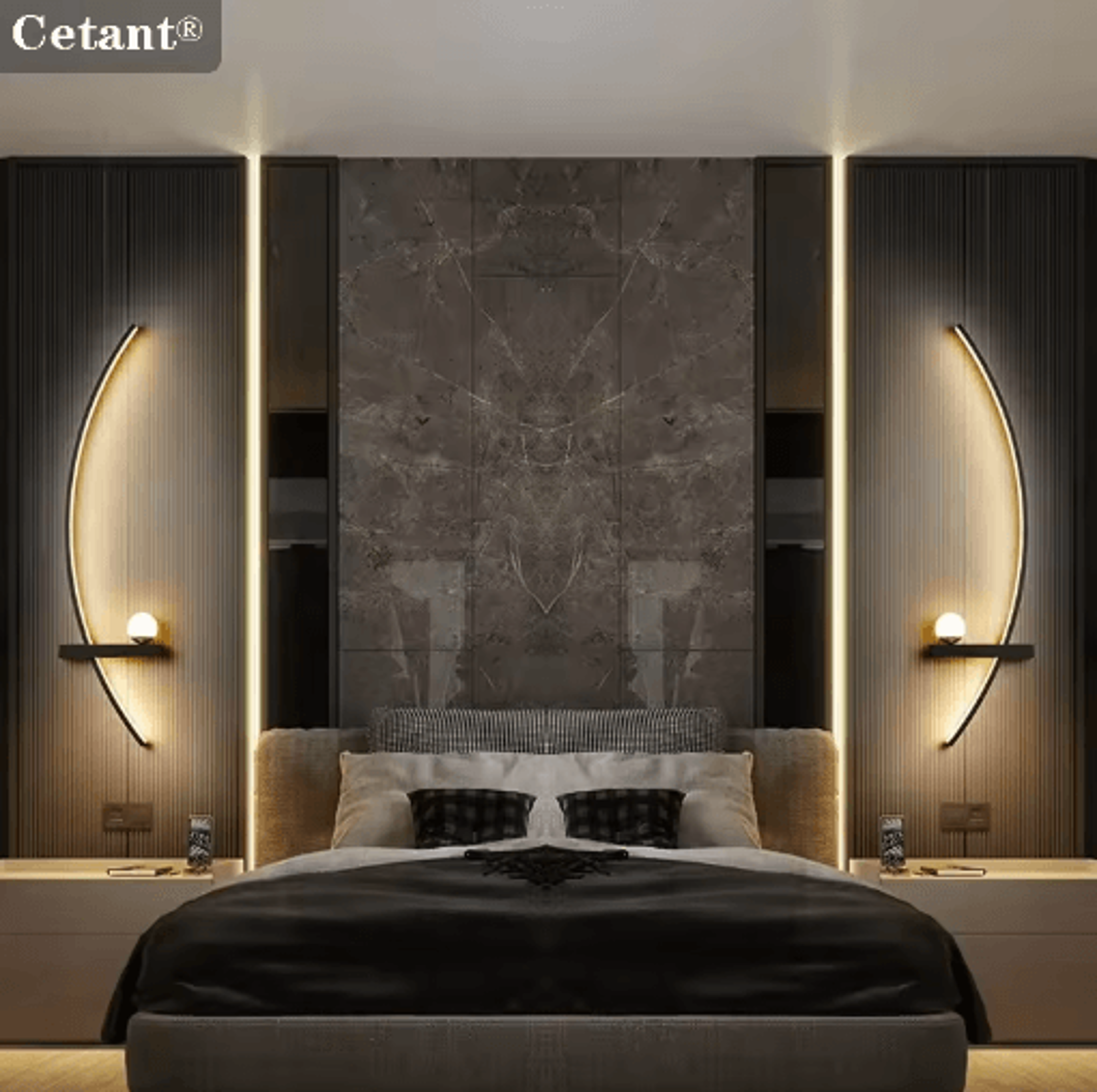 smart led wall lamp – 55/105cm left & right lighting sconce with remote control