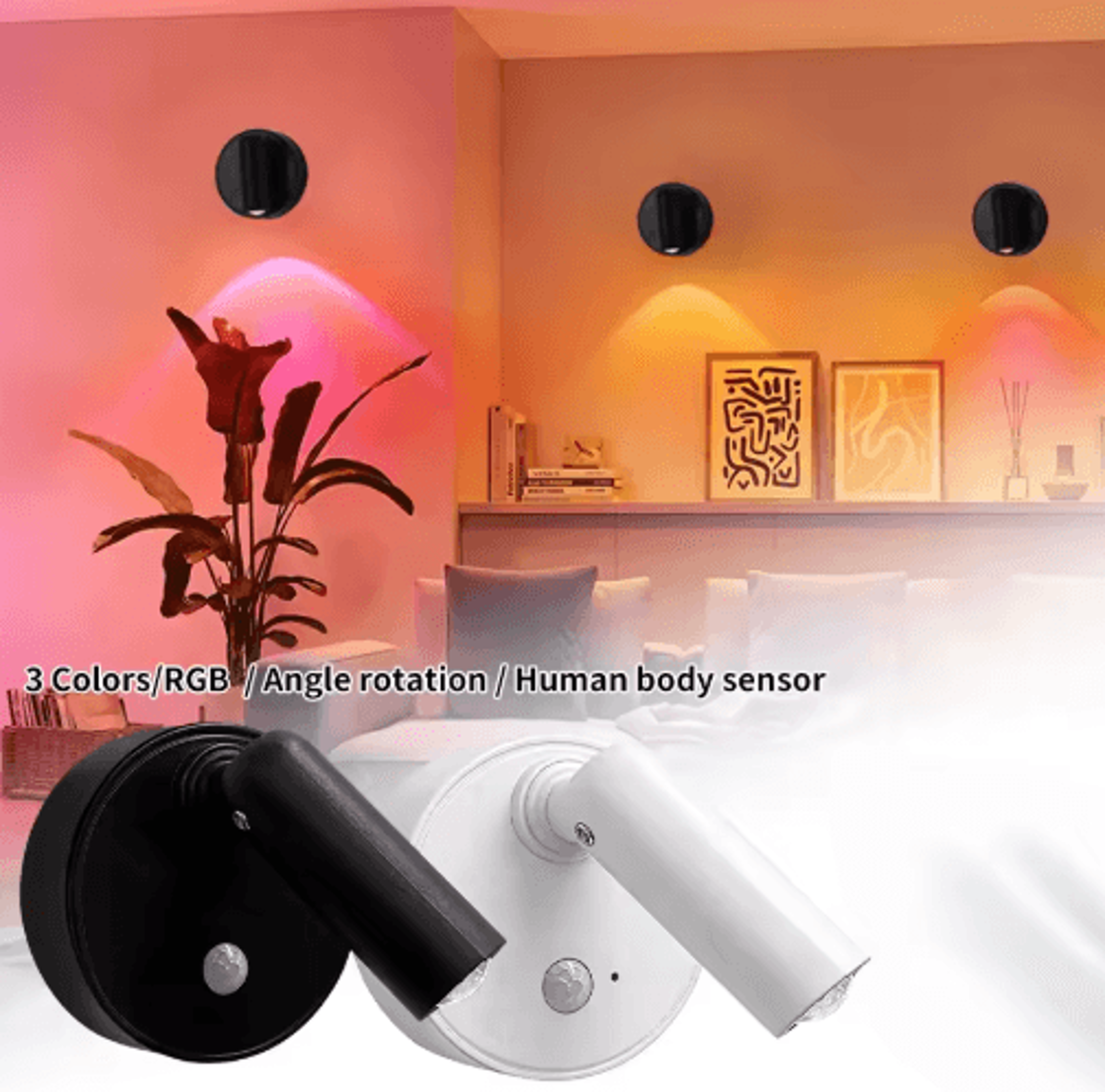 rechargeable motion sensor led spotlight – cordless wall light with remote for art, closet & bedside