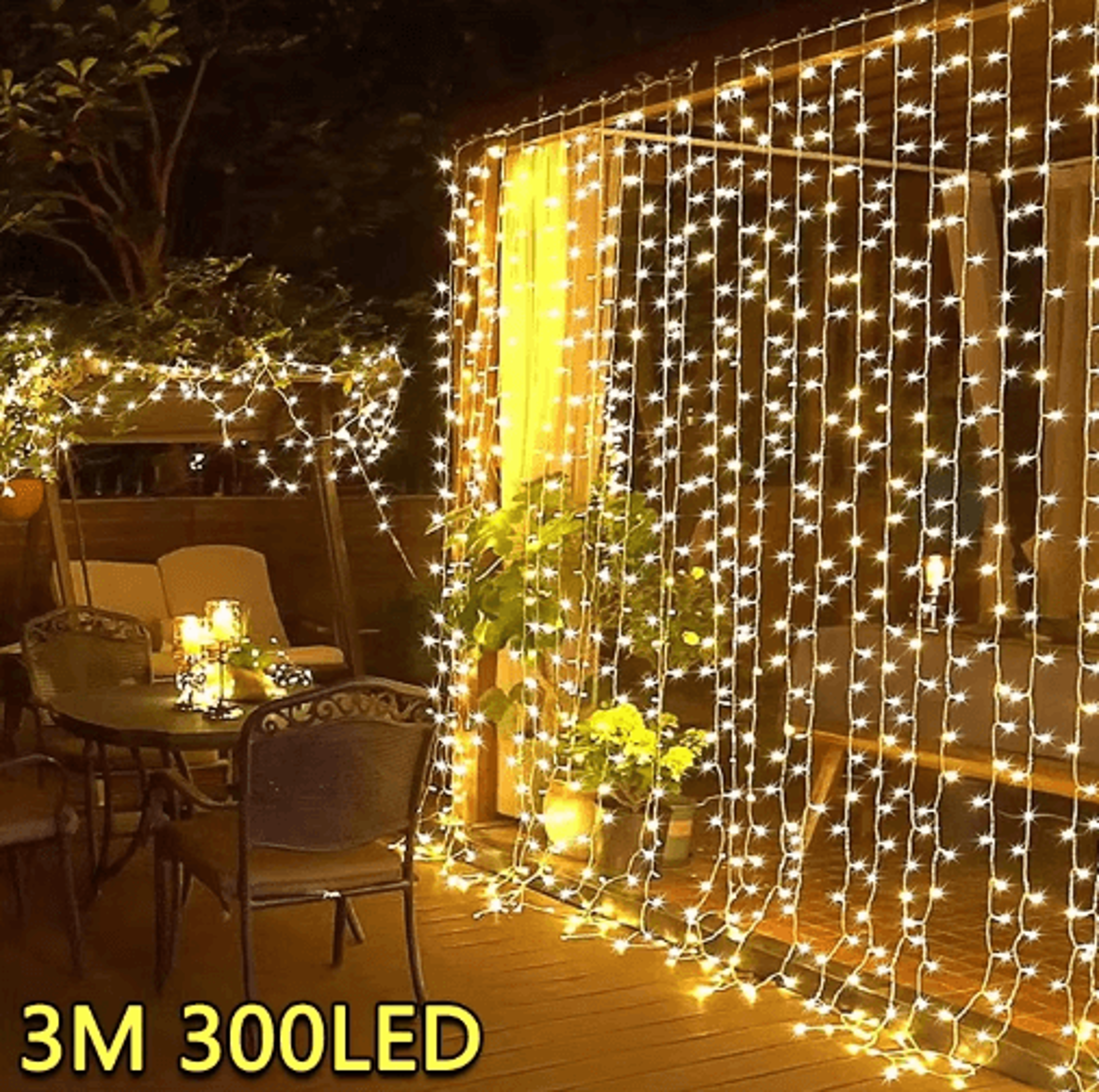 3m led curtain fairy string lights – usb-powered 8-mode holiday garland for weddings & parties