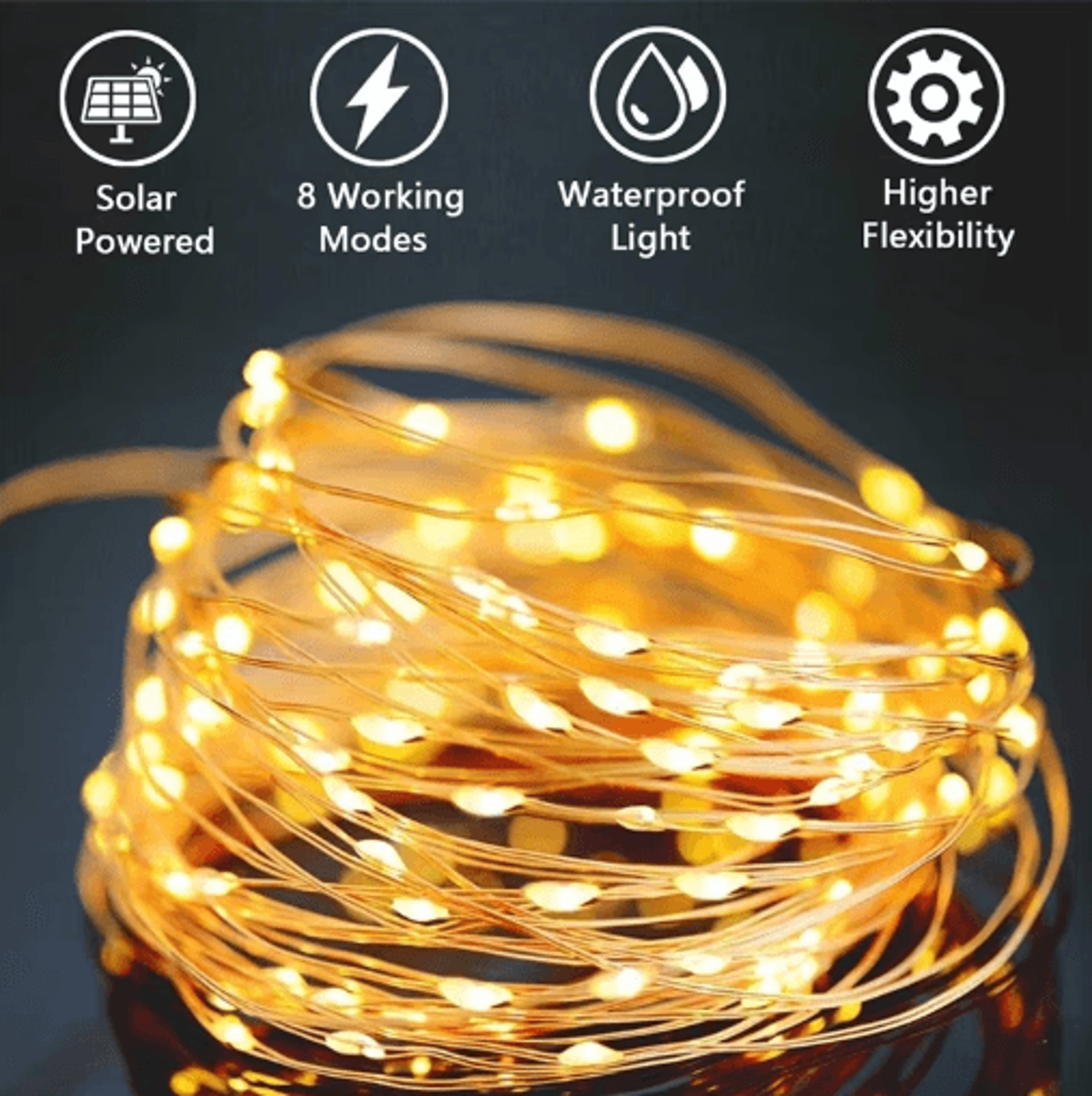 solar led fairy string lights – 7m/12m/22m/32m waterproof outdoor garden & patio garland