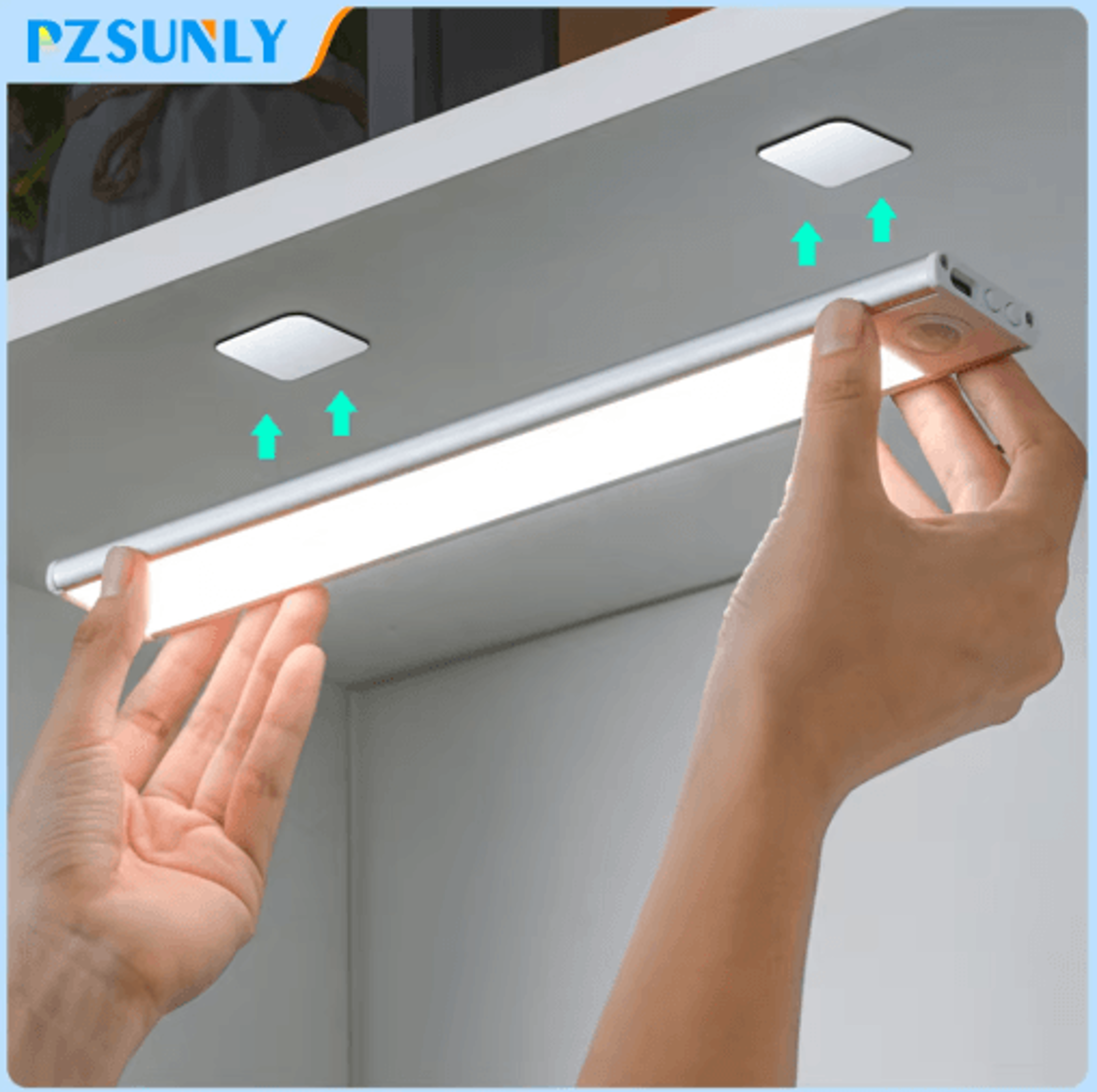 wireless usb rechargeable led motion sensor light – under cabinet night light for kitchen, closet & bedroom