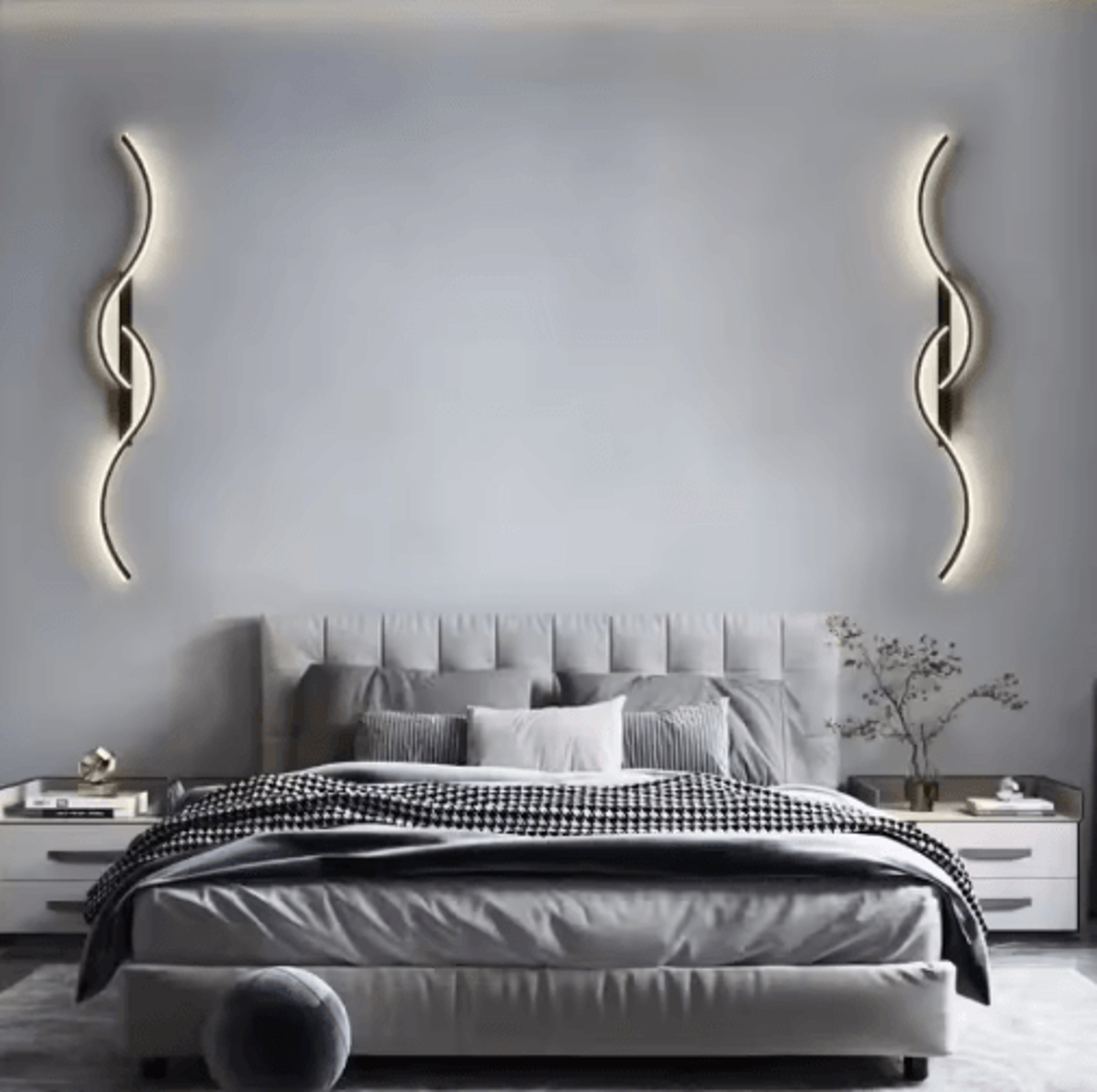 smart led wall lamp – 60/80/100/120cm remote control modern wall sconce for bedroom & living room