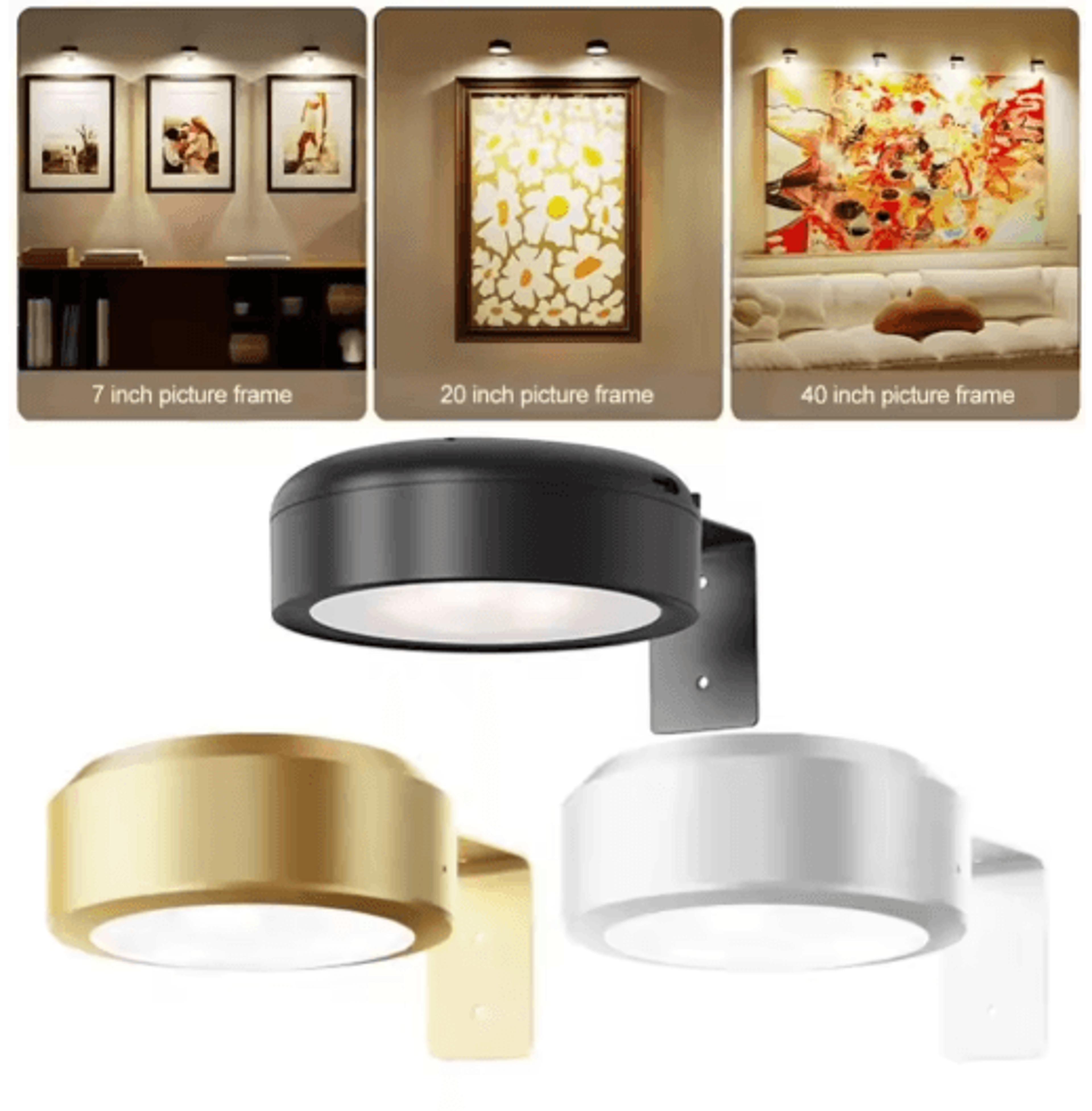 13-color rgb picture light – battery operated dimmable wall-mounted painting lamp with remote