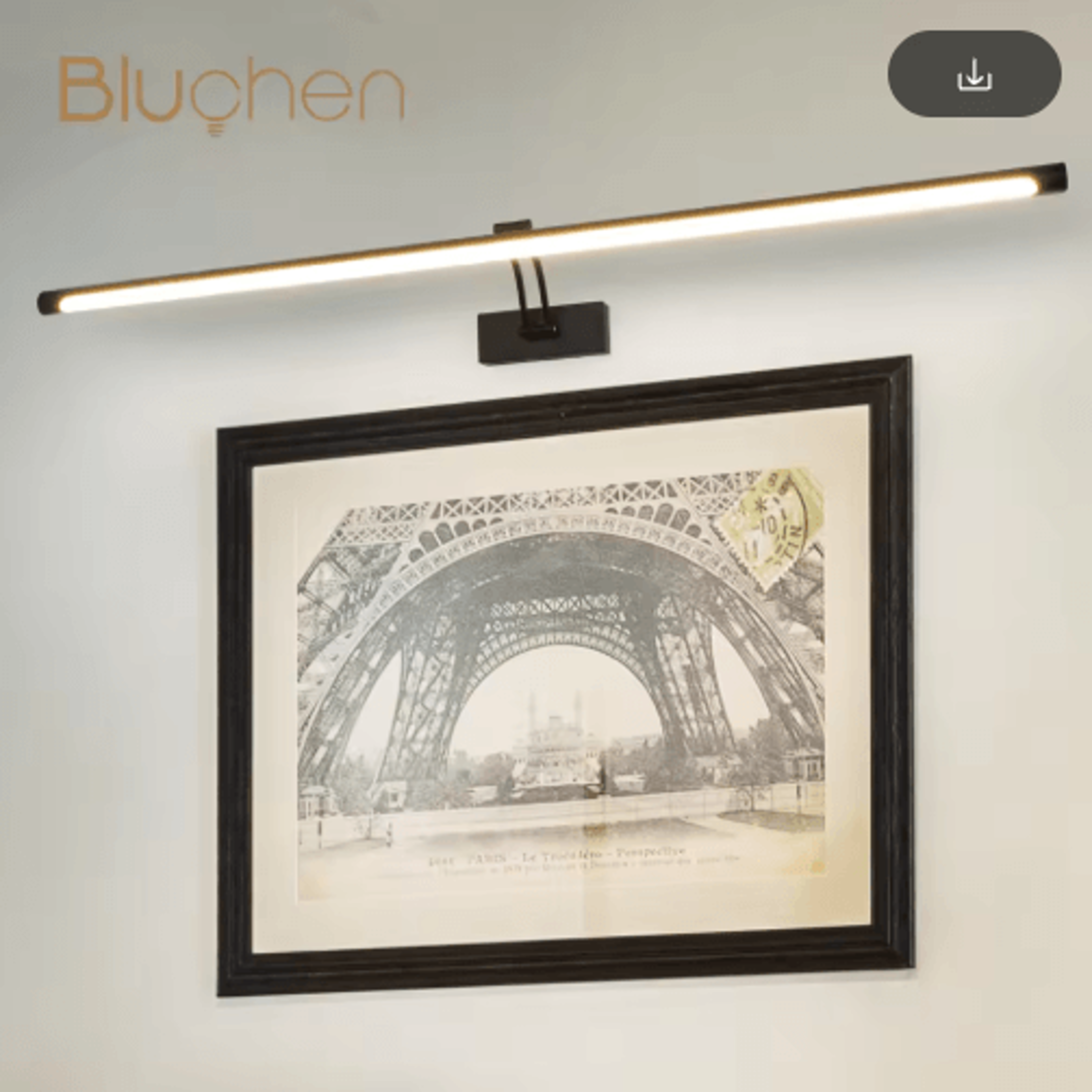 modern led bathroom mirror light – 80/100cm black & silver long wall-mounted picture lamp