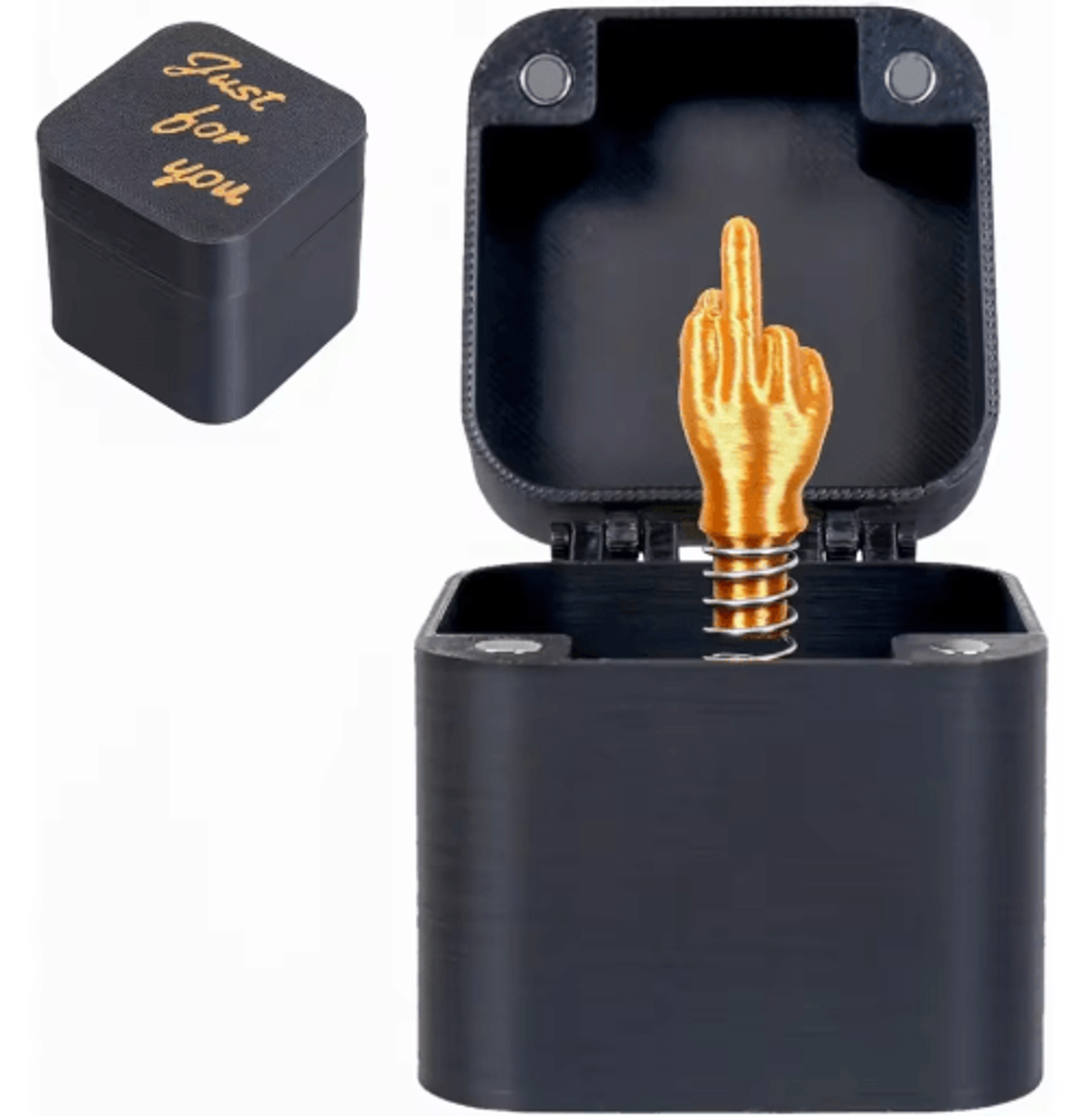 funny middle finger in a box – novelty desk decor & gag gift for halloween, christmas & birthdays
