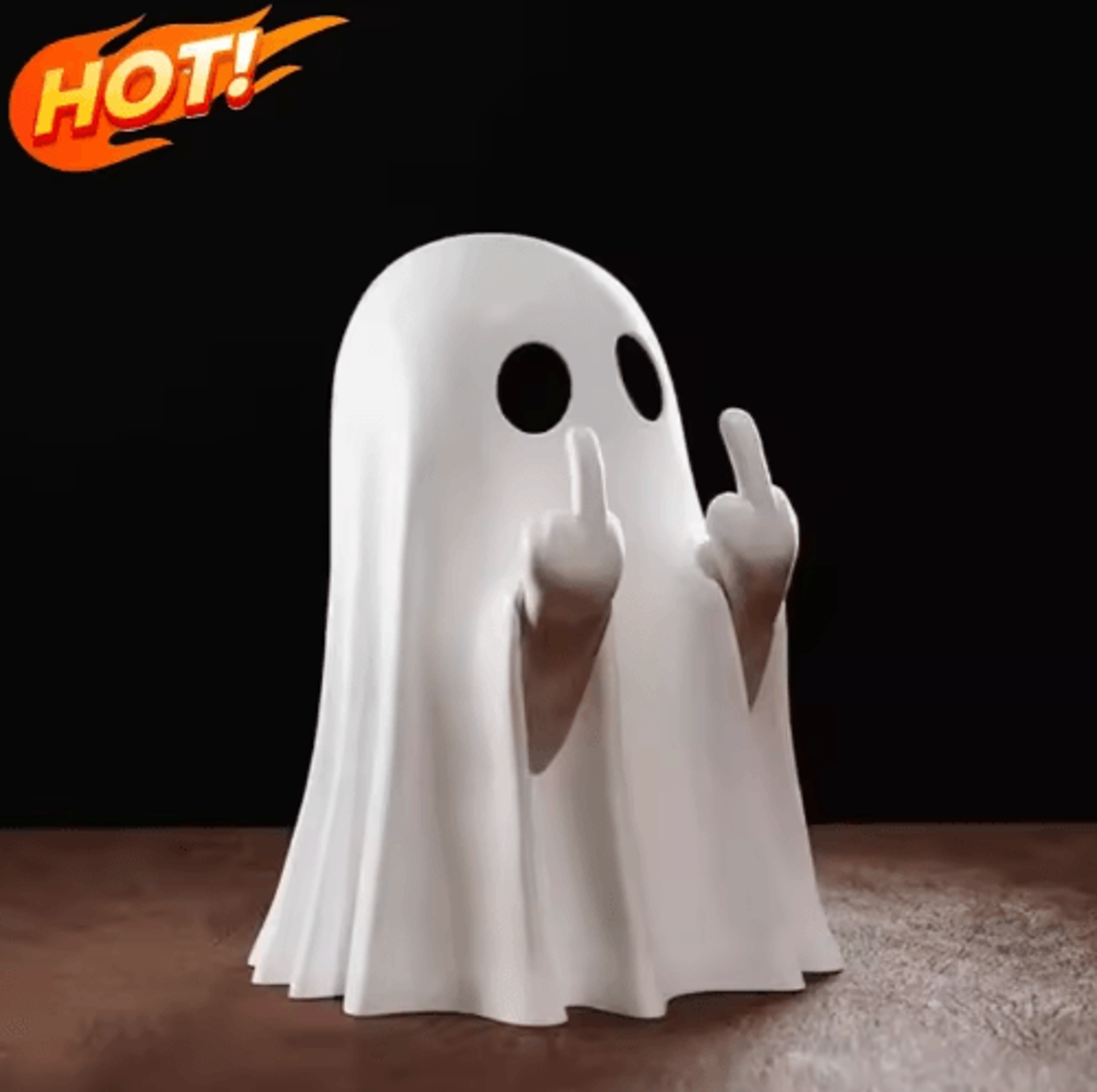 halloween middle finger ghost statue – funny spooky mini figurine for coffee table & home decor