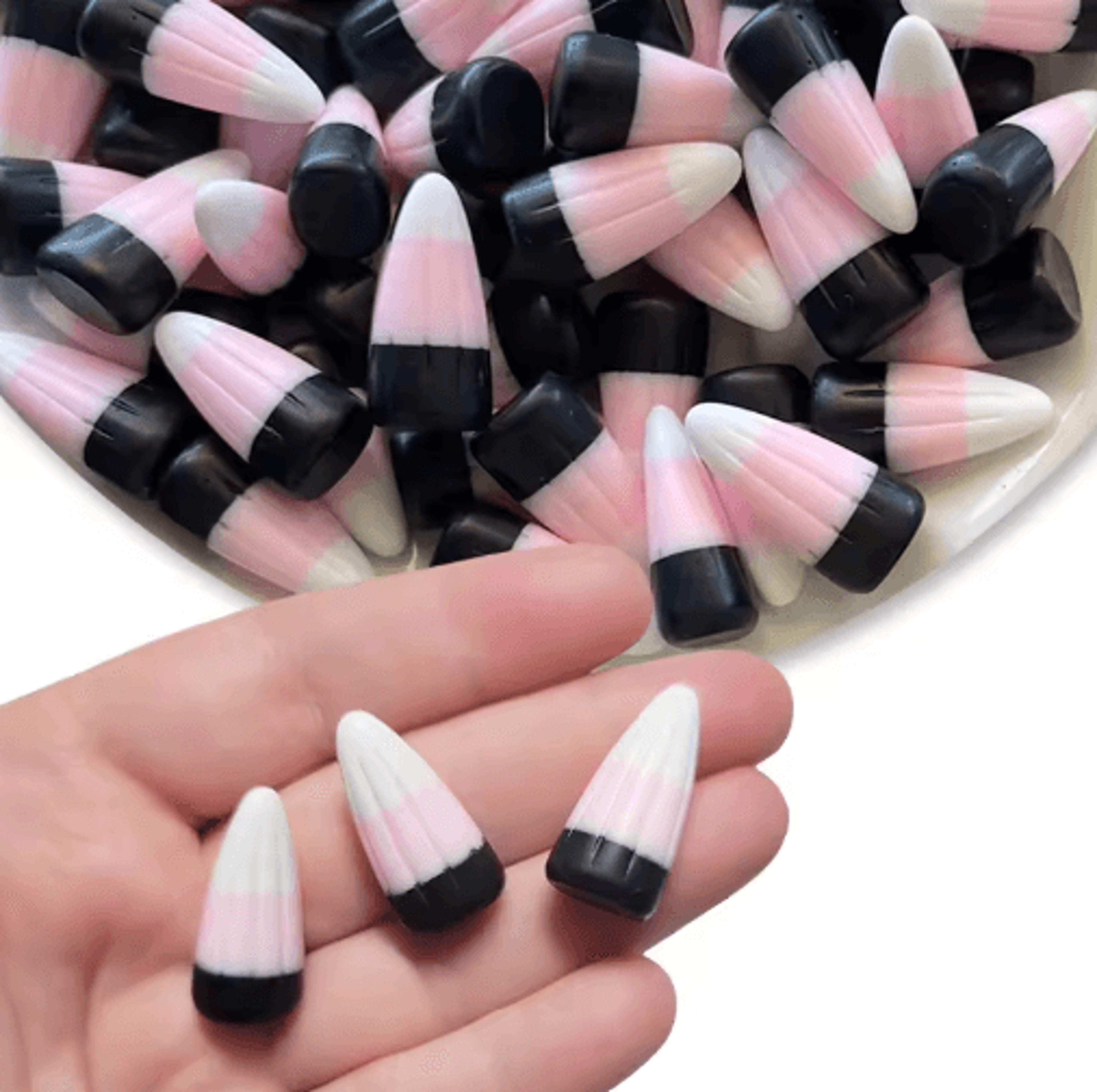 5/10-piece mini pink candy corn decorations – faux resin halloween miniatures for diy crafts & decor