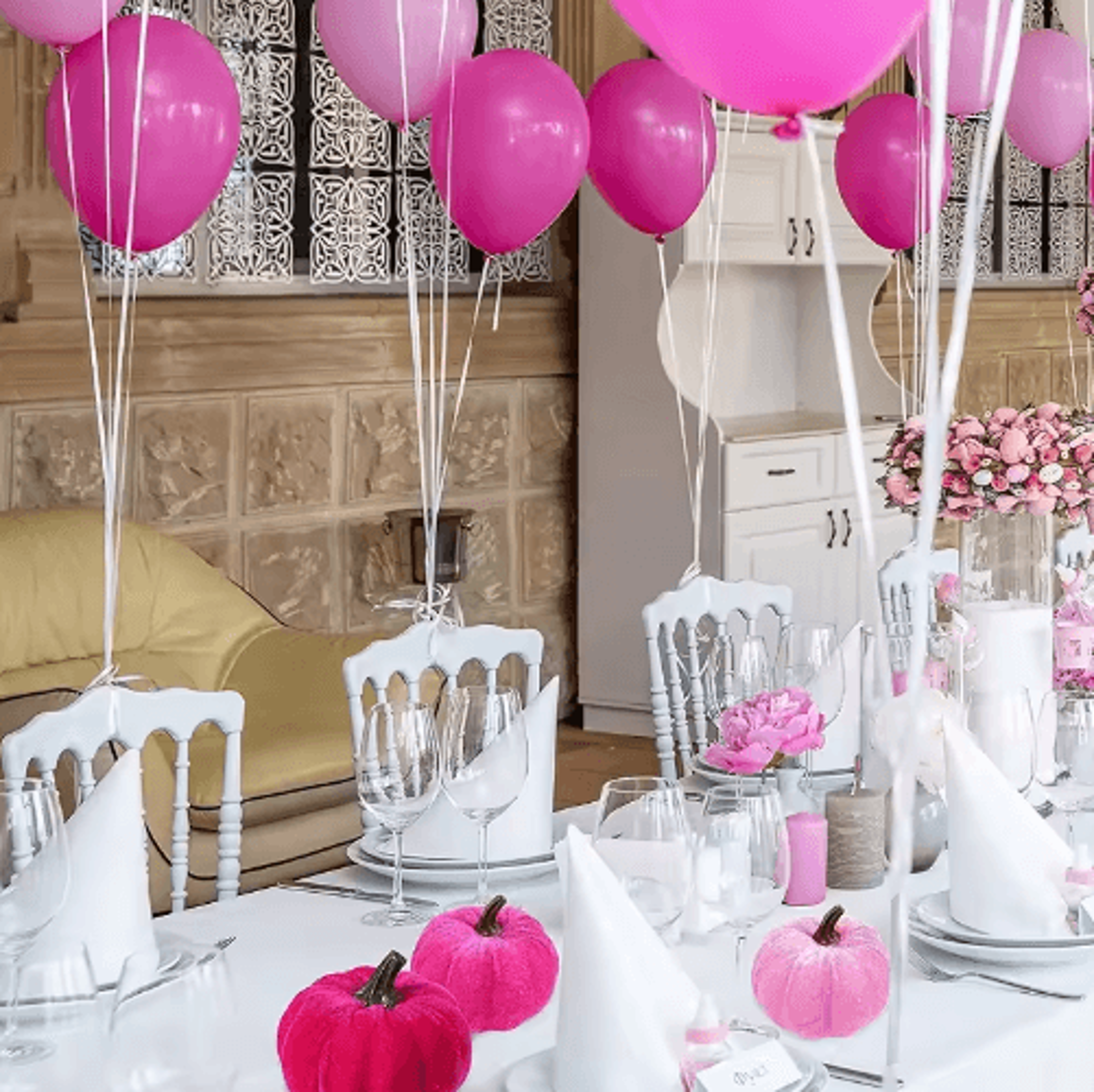5-piece pink velvet mini pumpkins – artificial fall decorations for halloween, thanksgiving & weddings