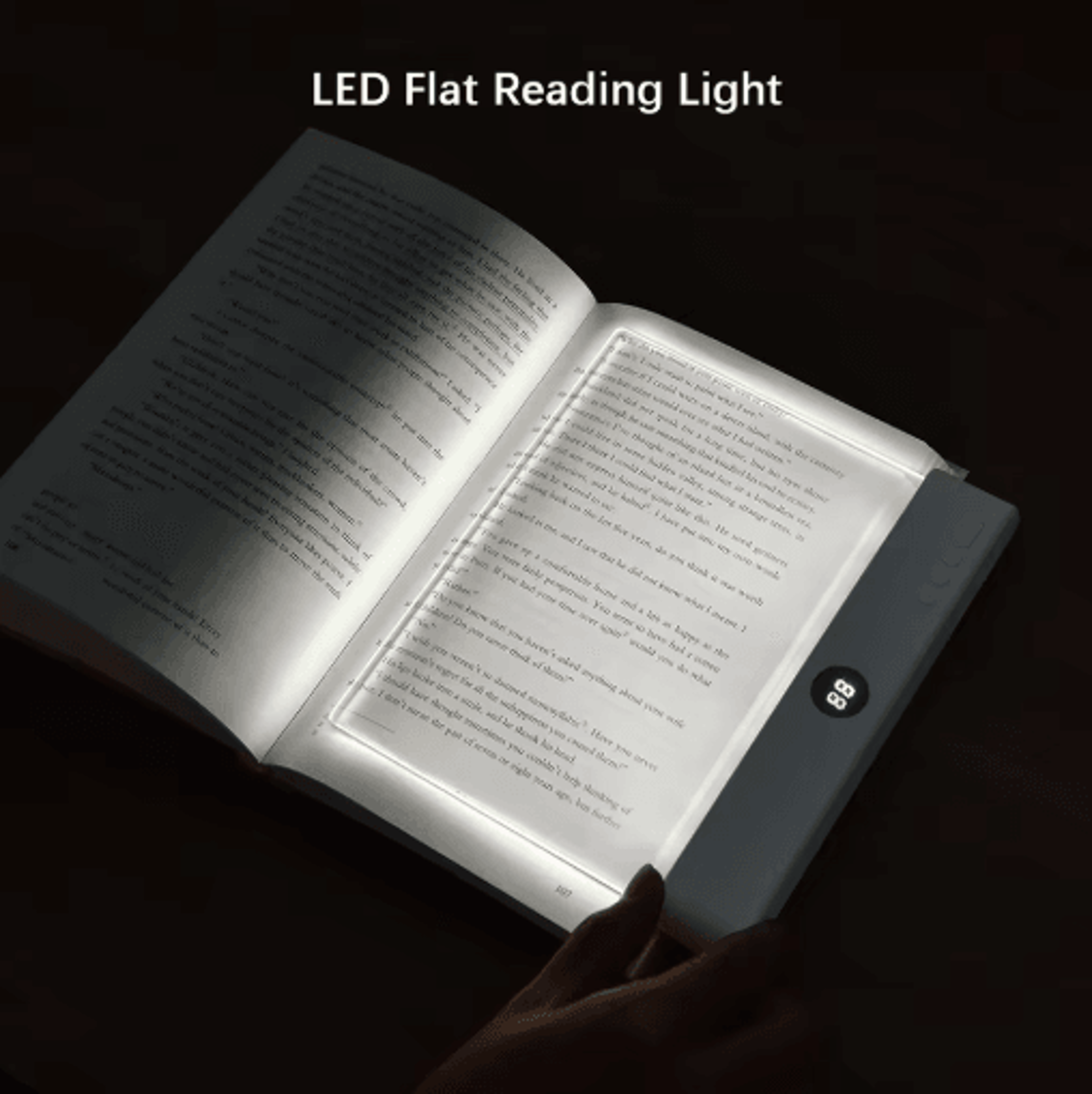 rechargeable flat led book light – 3-color dimmable reading panel with timer
