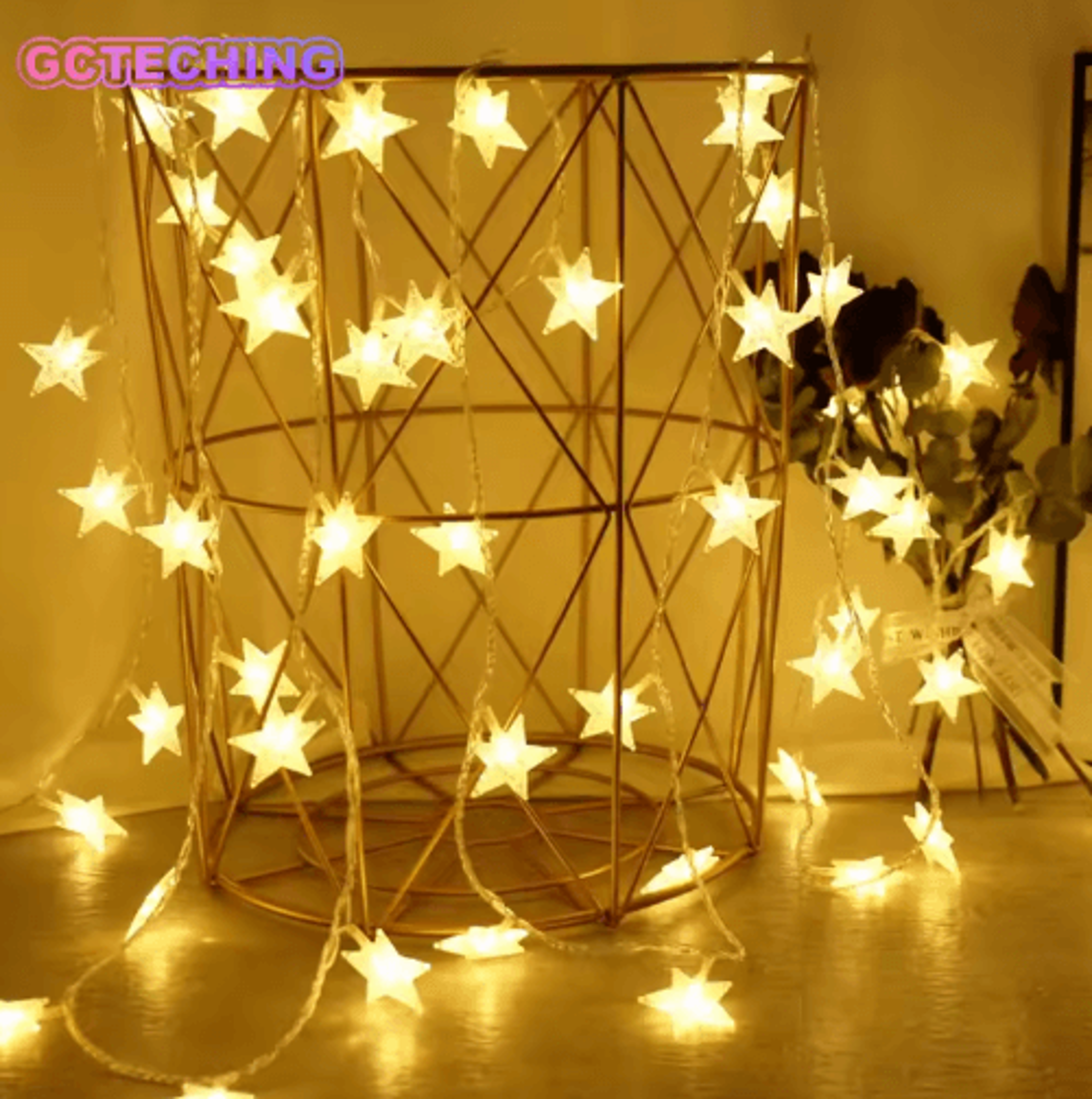 outdoor led star string lights – fairy garland lights for garden, wedding, party & christmas decor