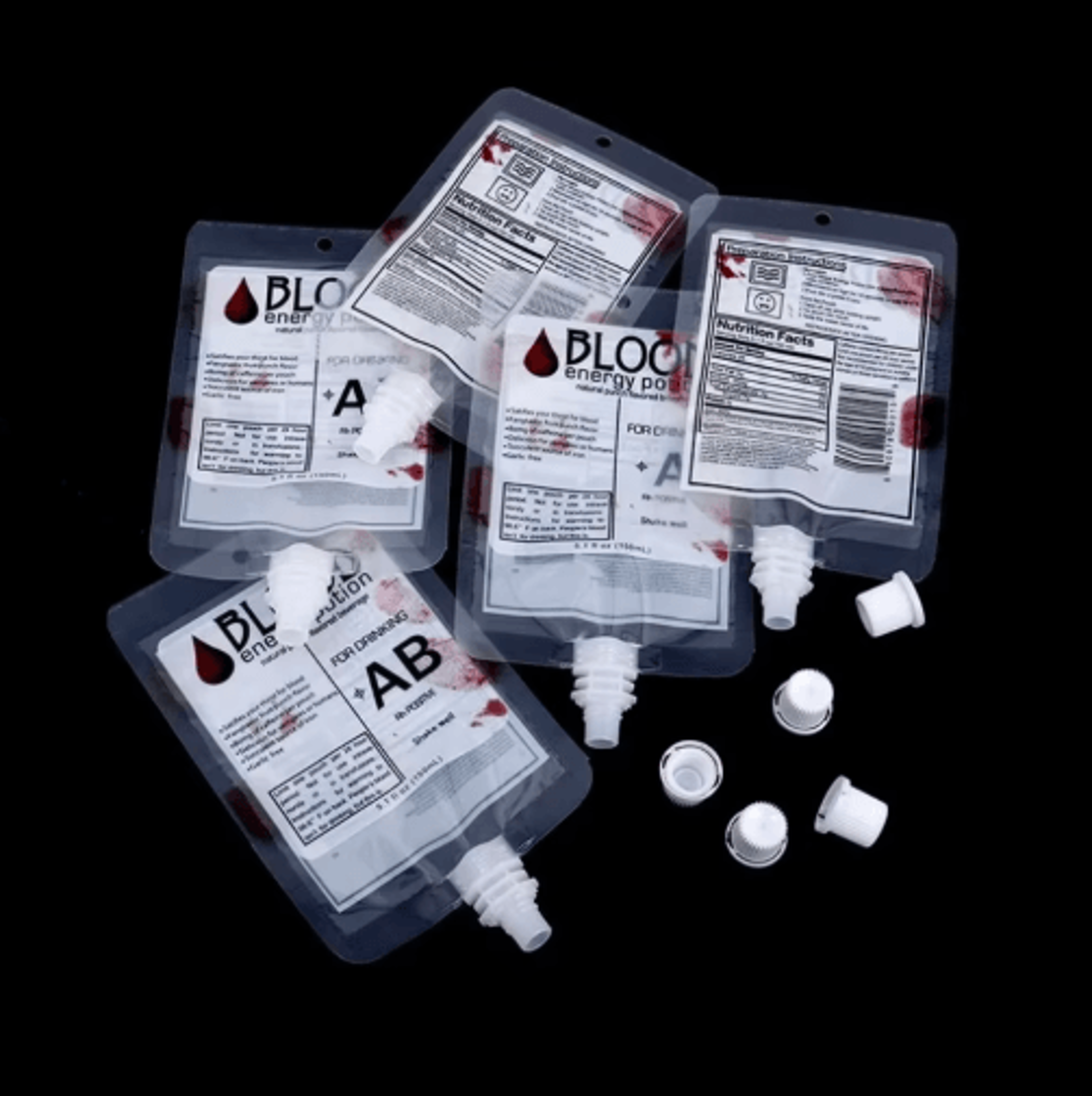 10-piece halloween vampire blood drink pouches – zombie cosplay beverage bags & party props