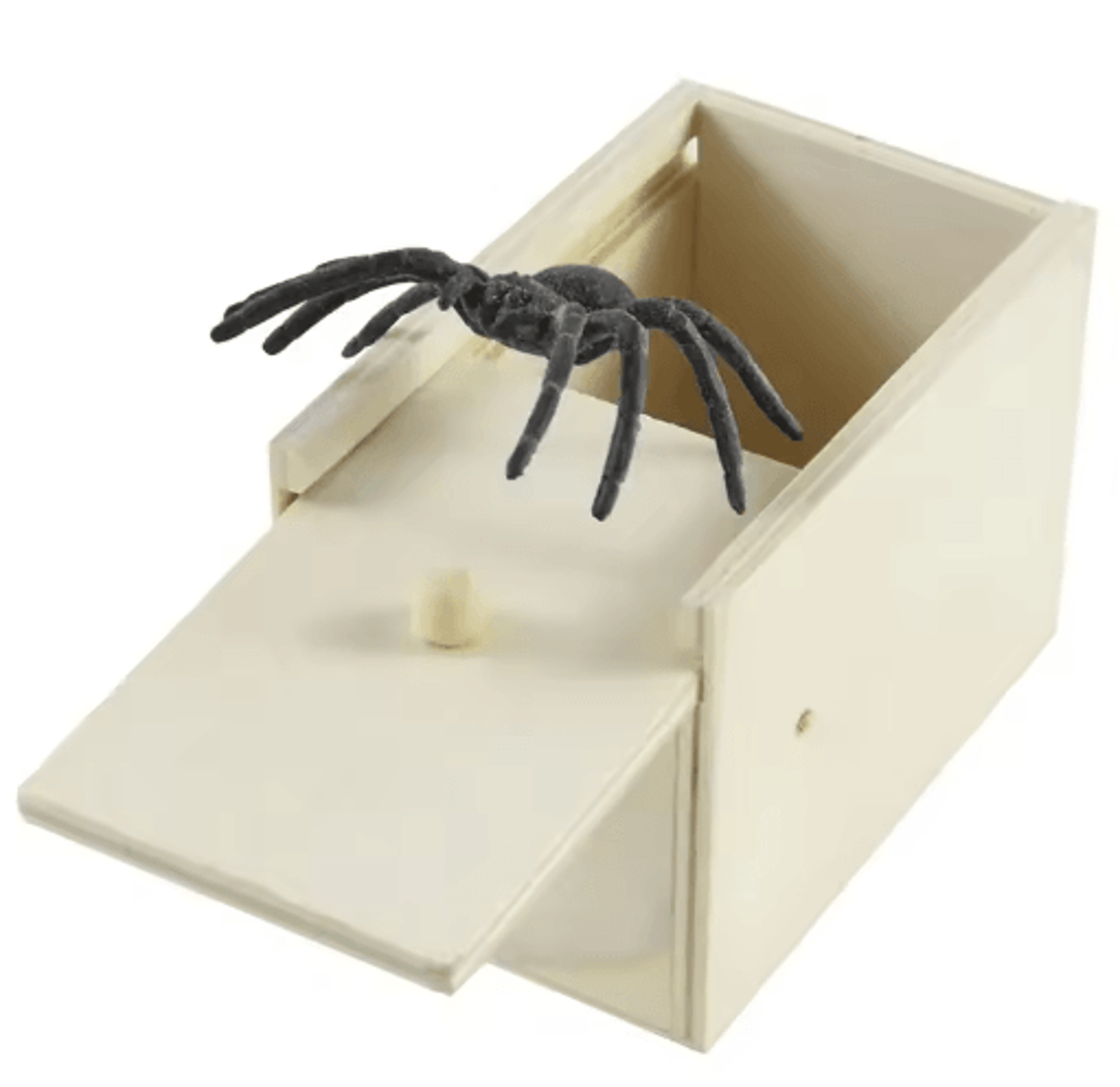fake spider in wooden box prank toy – halloween scare box & haunted house horror prop