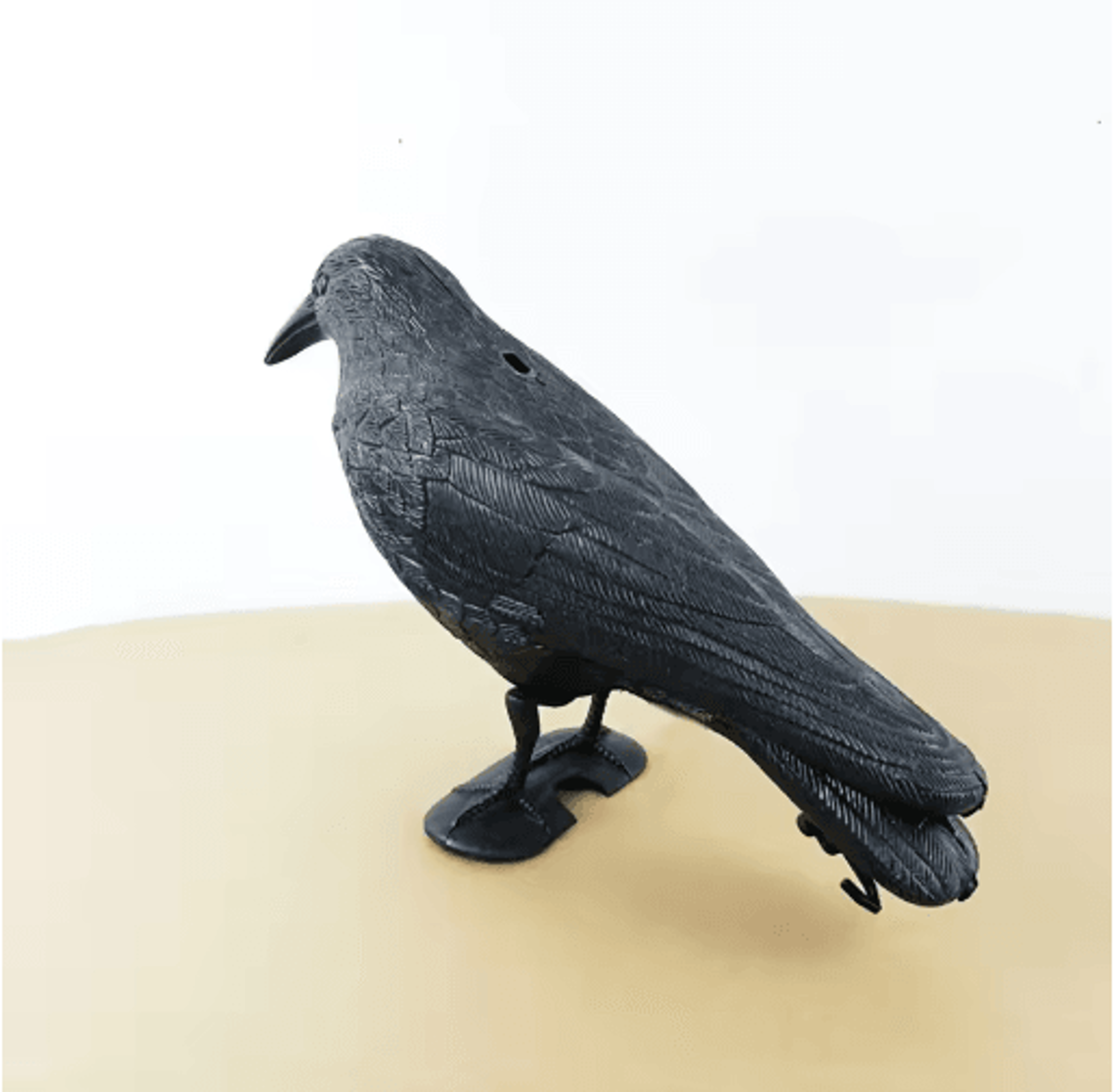 realistic black raven crow decoy – scary halloween prop & garden bird deterrent decoration