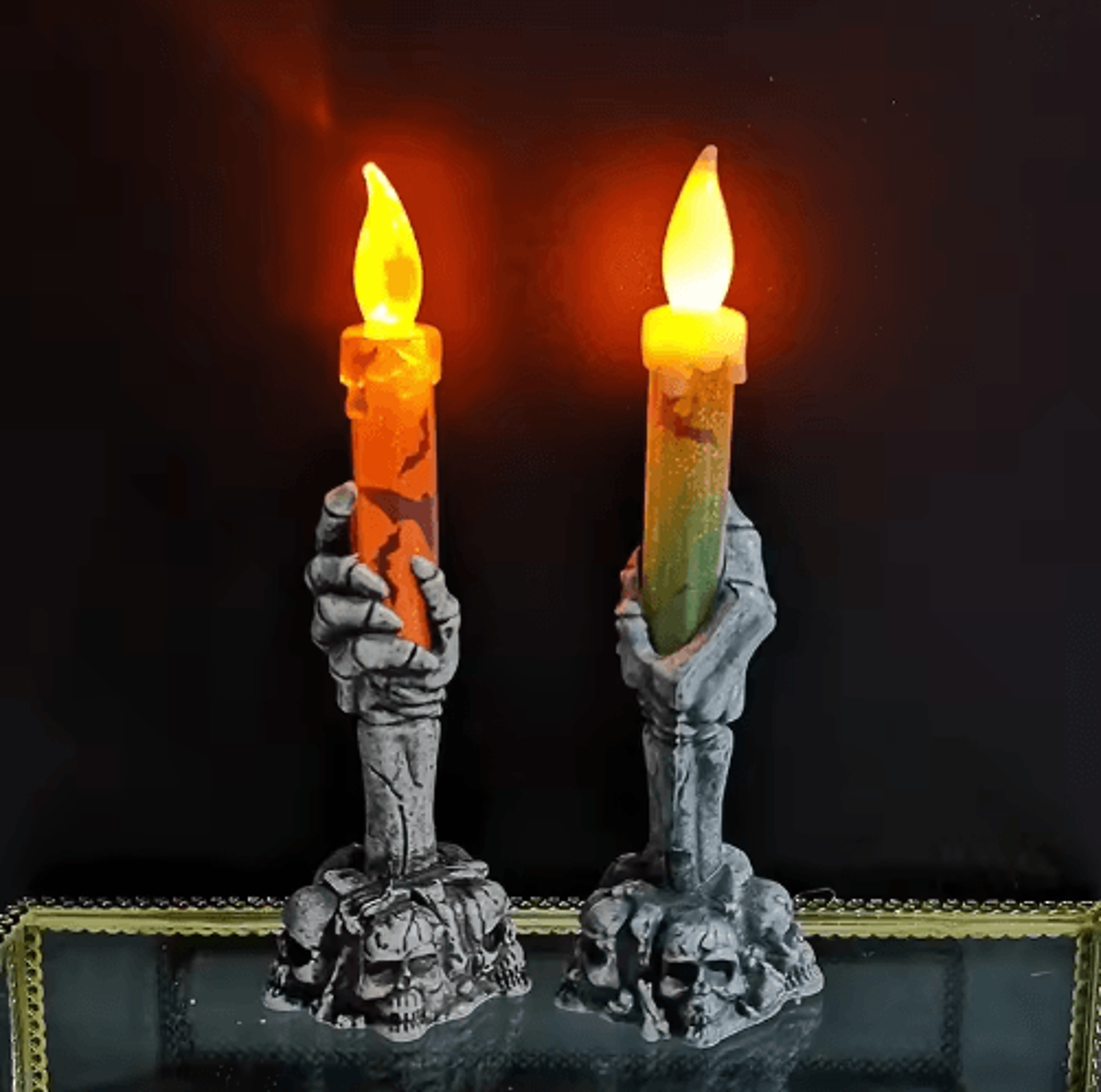 led skeleton ghost hand candle light – luminous halloween horror decoration & party prop