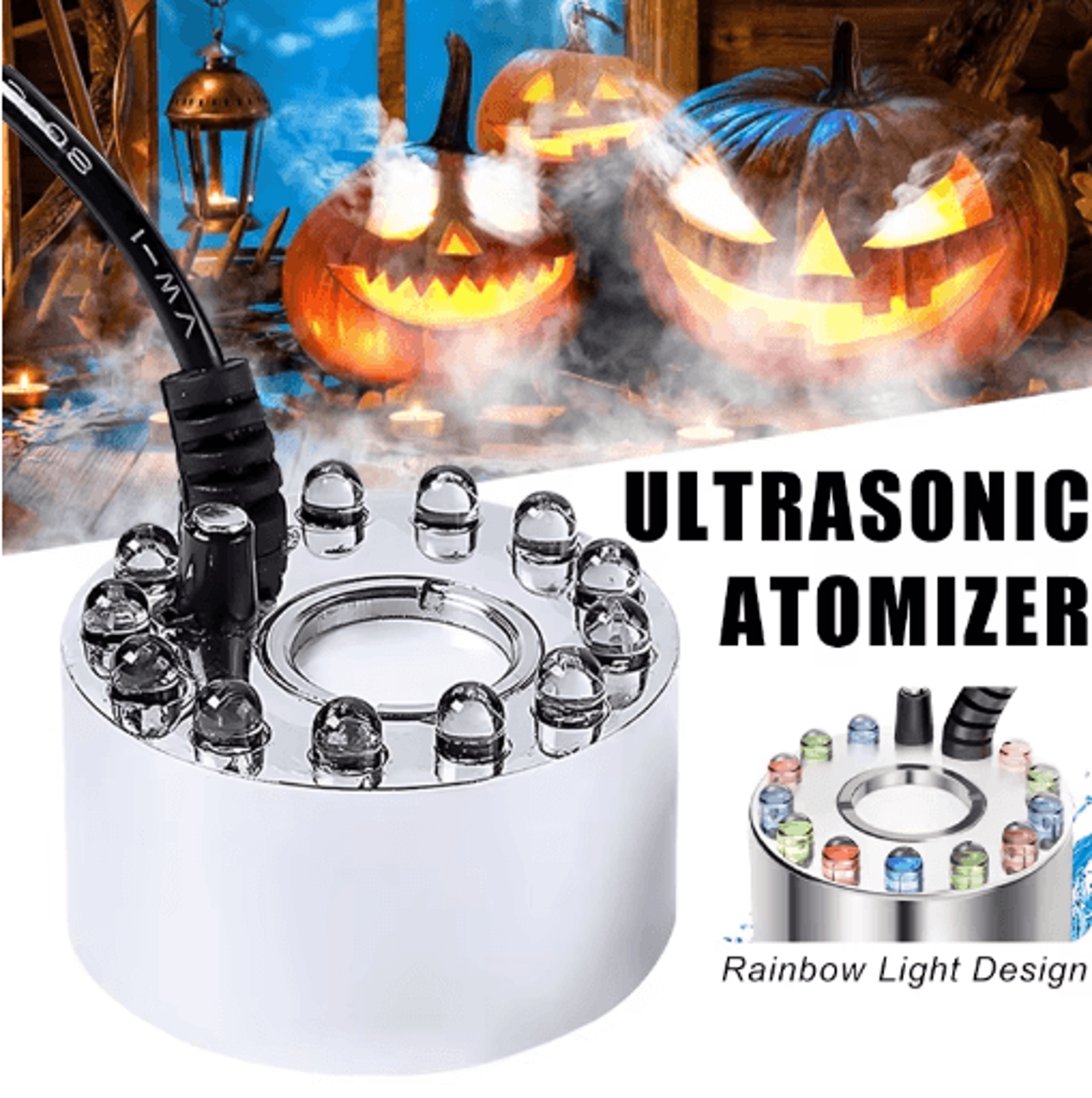 mini led pumpkin fogger – halloween mist maker for water fountain, pond & party decorations