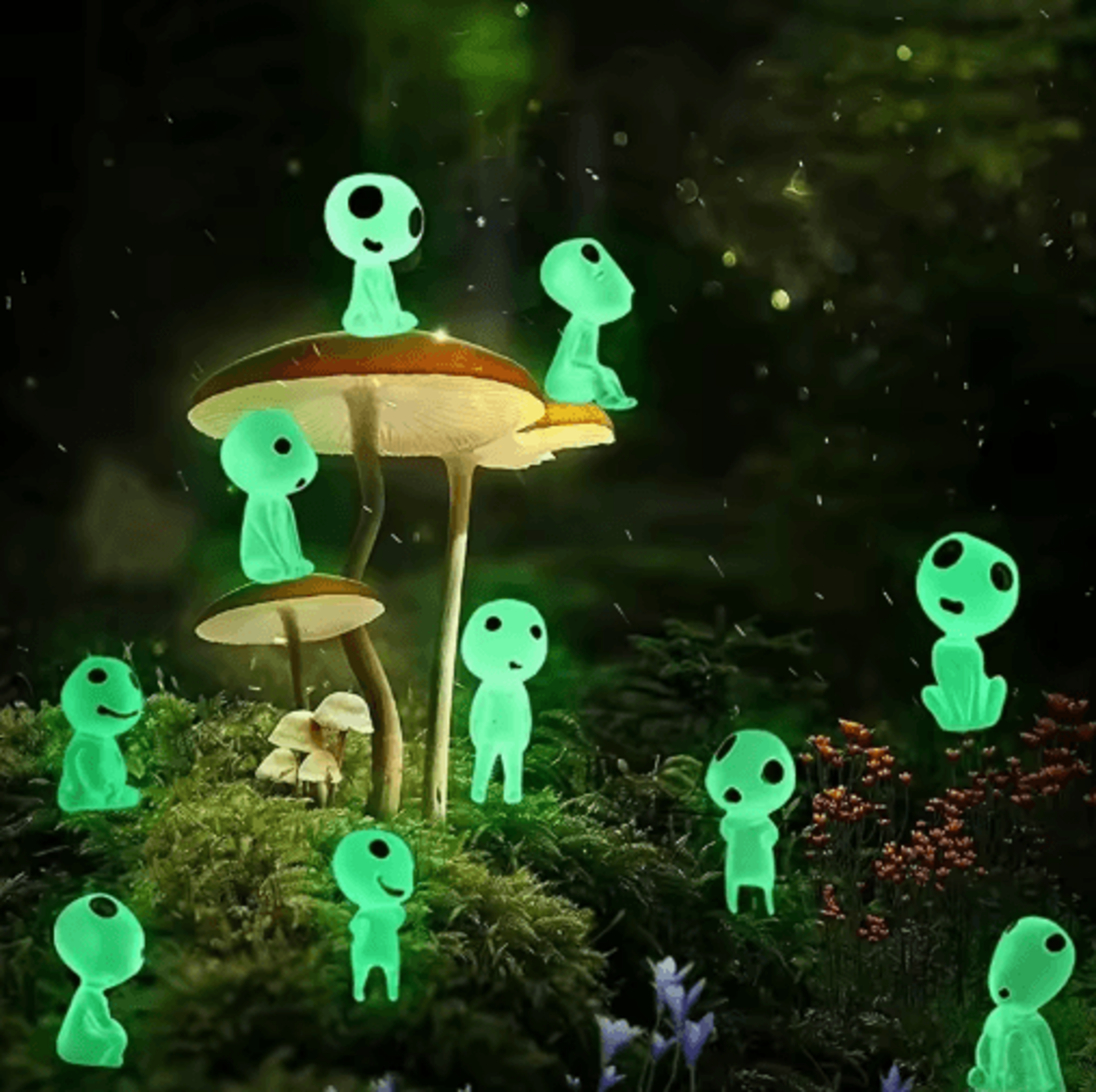 10-piece luminous resin ghost figures – glow-in-the-dark miniatures for halloween, terrarium & aquarium decor