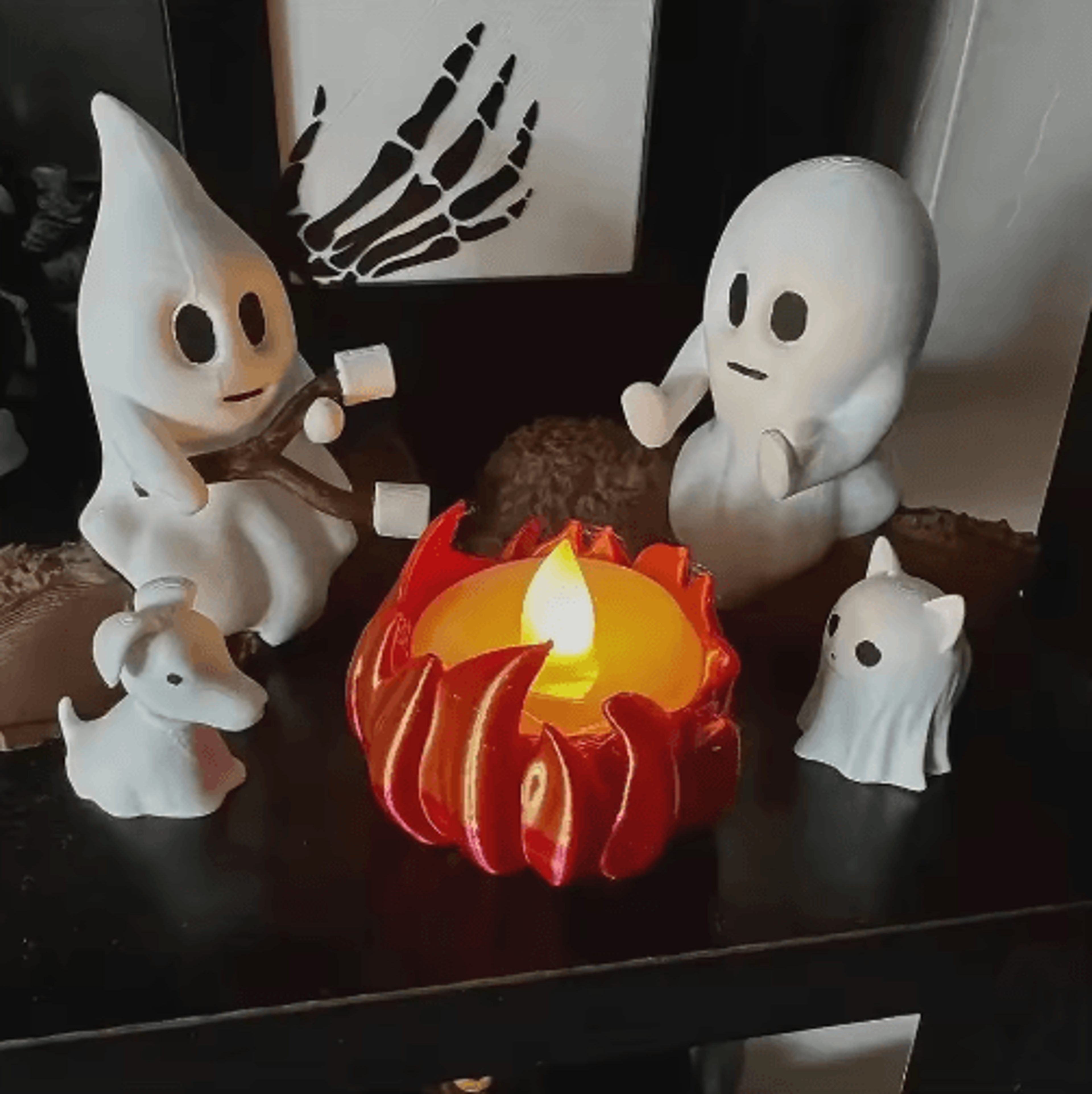 halloween ghost campfire decoration set – spooky haunted house & backyard party scene prop