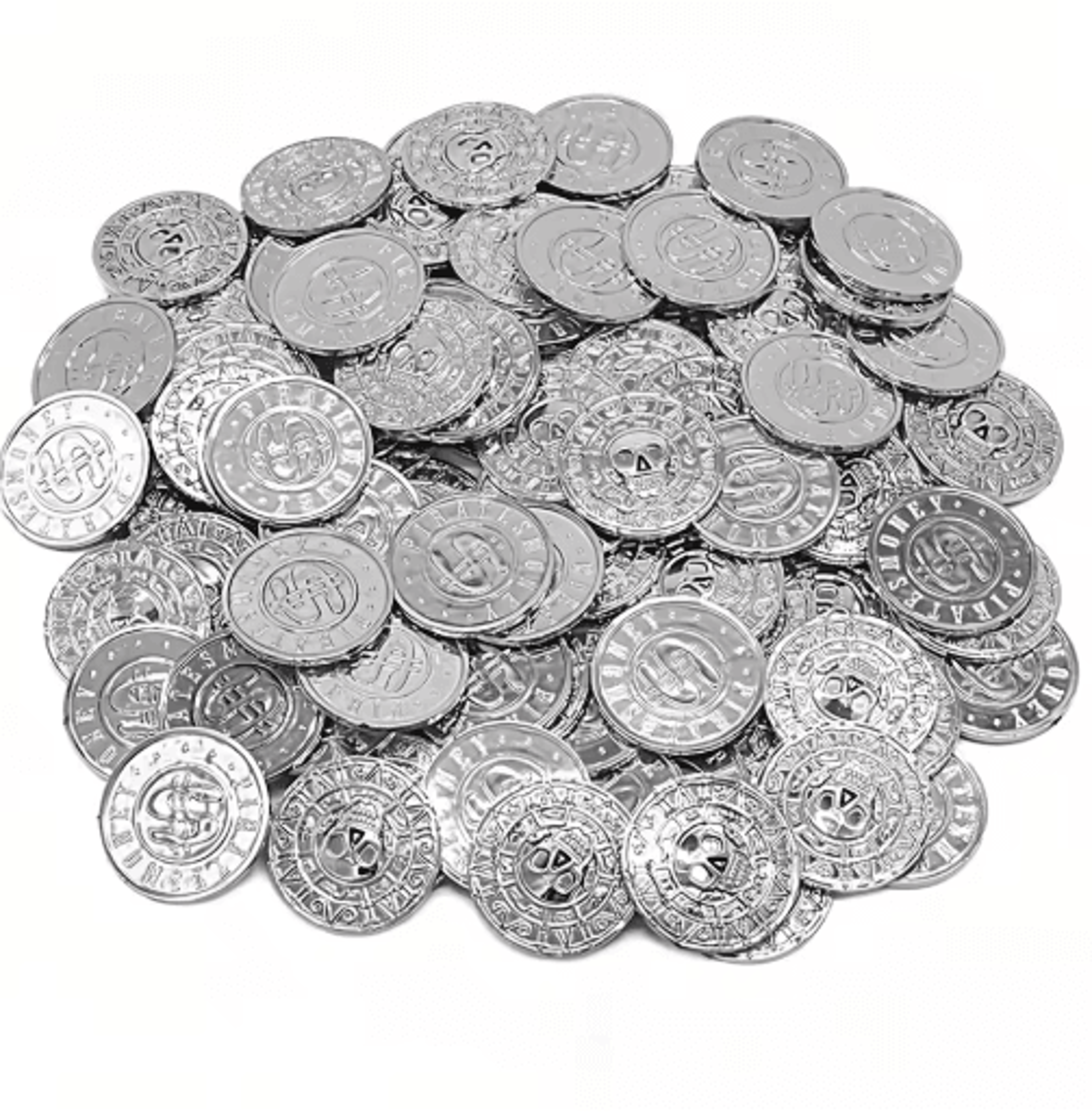 20/50/100-piece pirate treasure coins – retro plastic gold coins for party favors, games & halloween decor