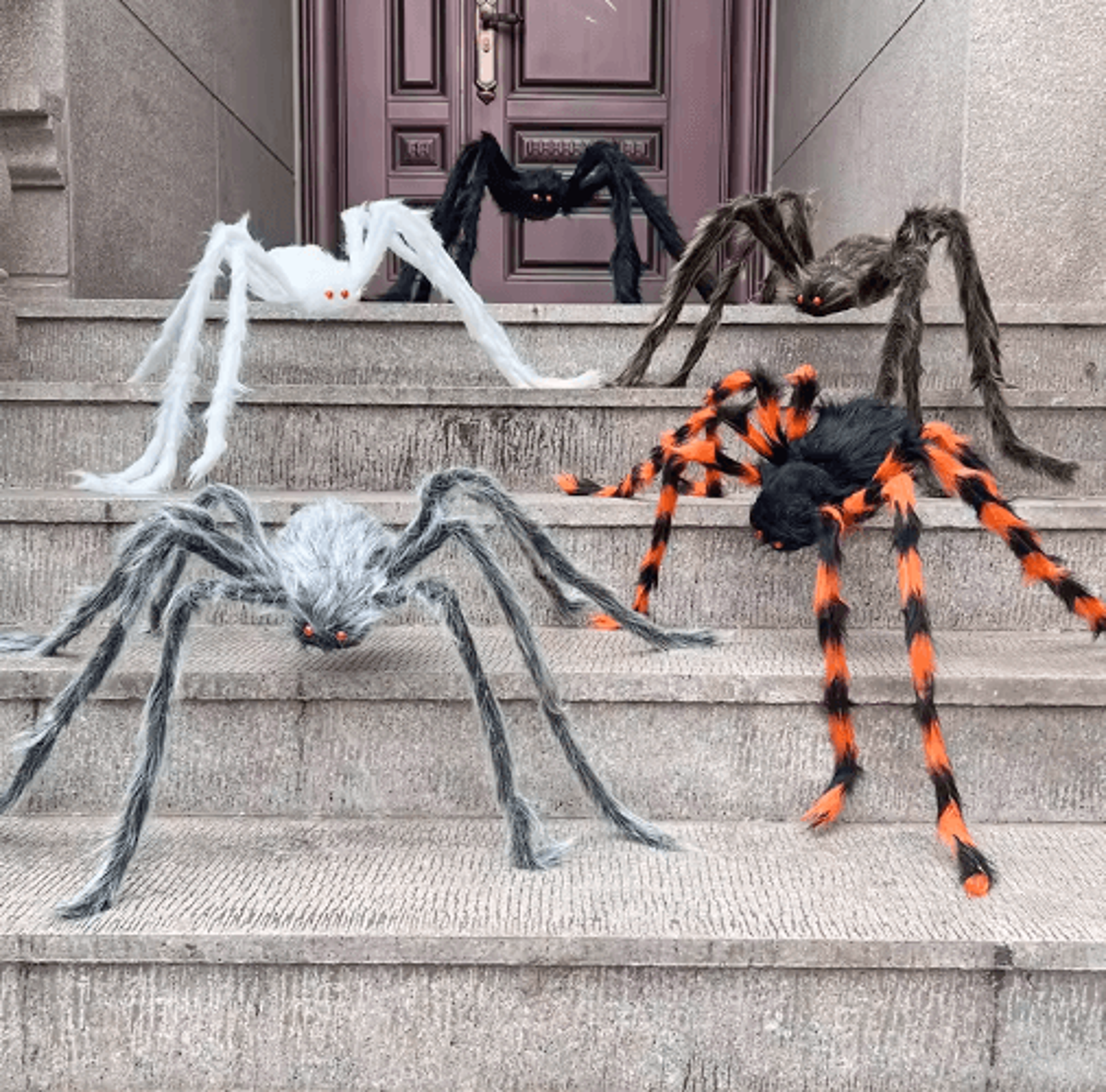 giant black halloween spider – scary plush spider prop for haunted house, home & outdoor decor