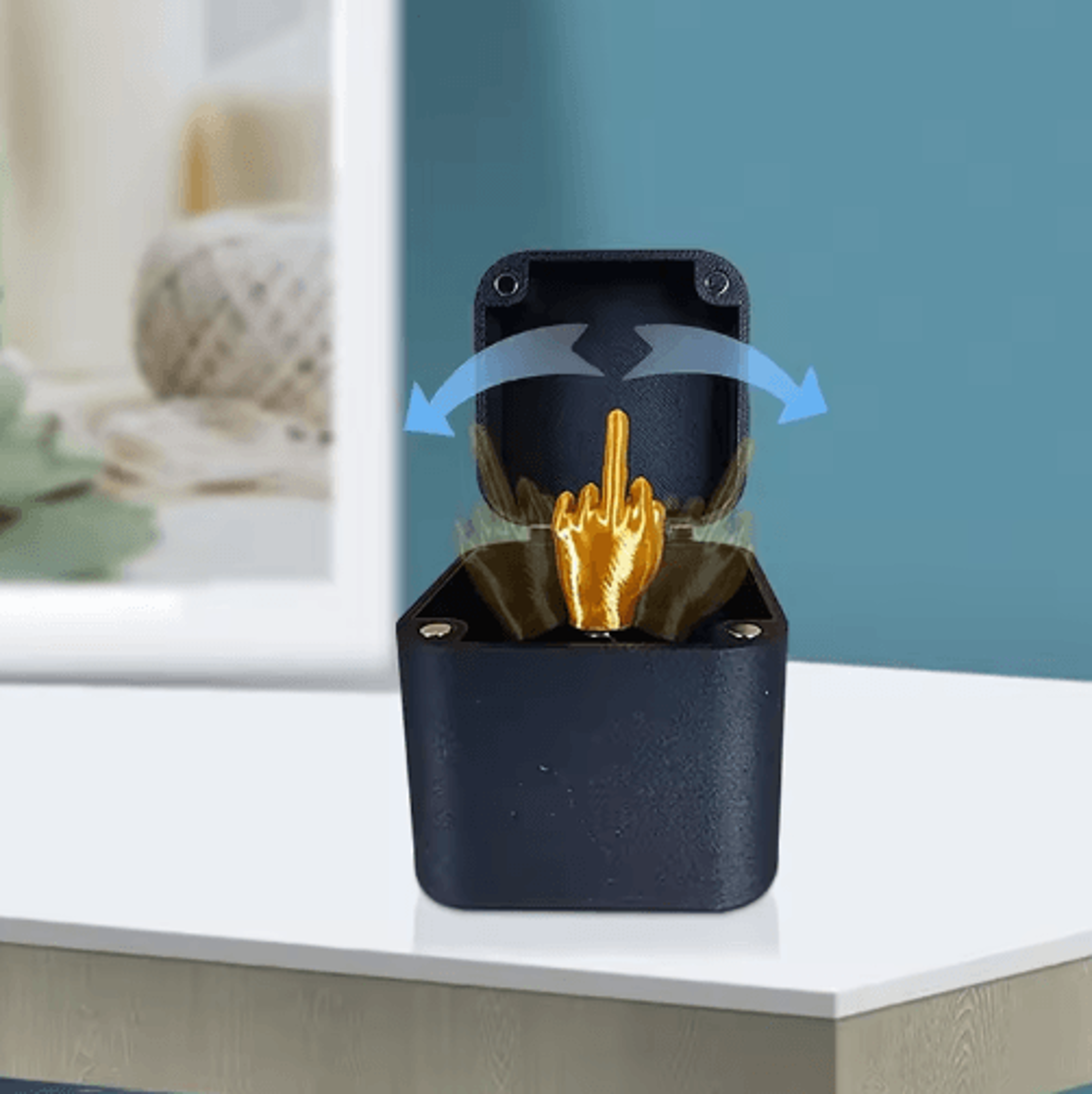 middle finger in a box prank gift – funny novelty desk ornament & creative gag gift
