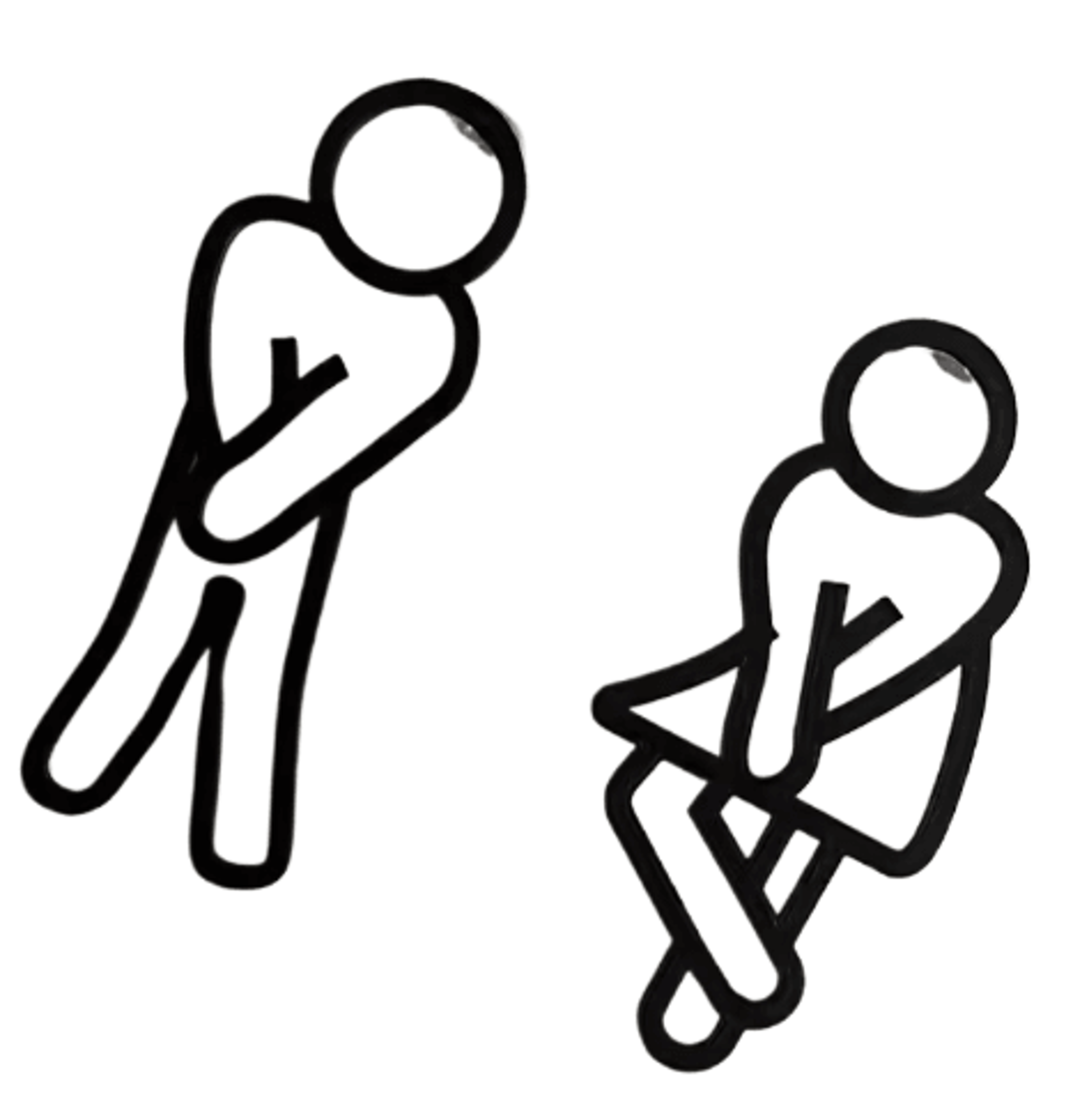 funny 2d bathroom door sign – creative men & women restroom wall decor for home, cafe, hotel & restaurant