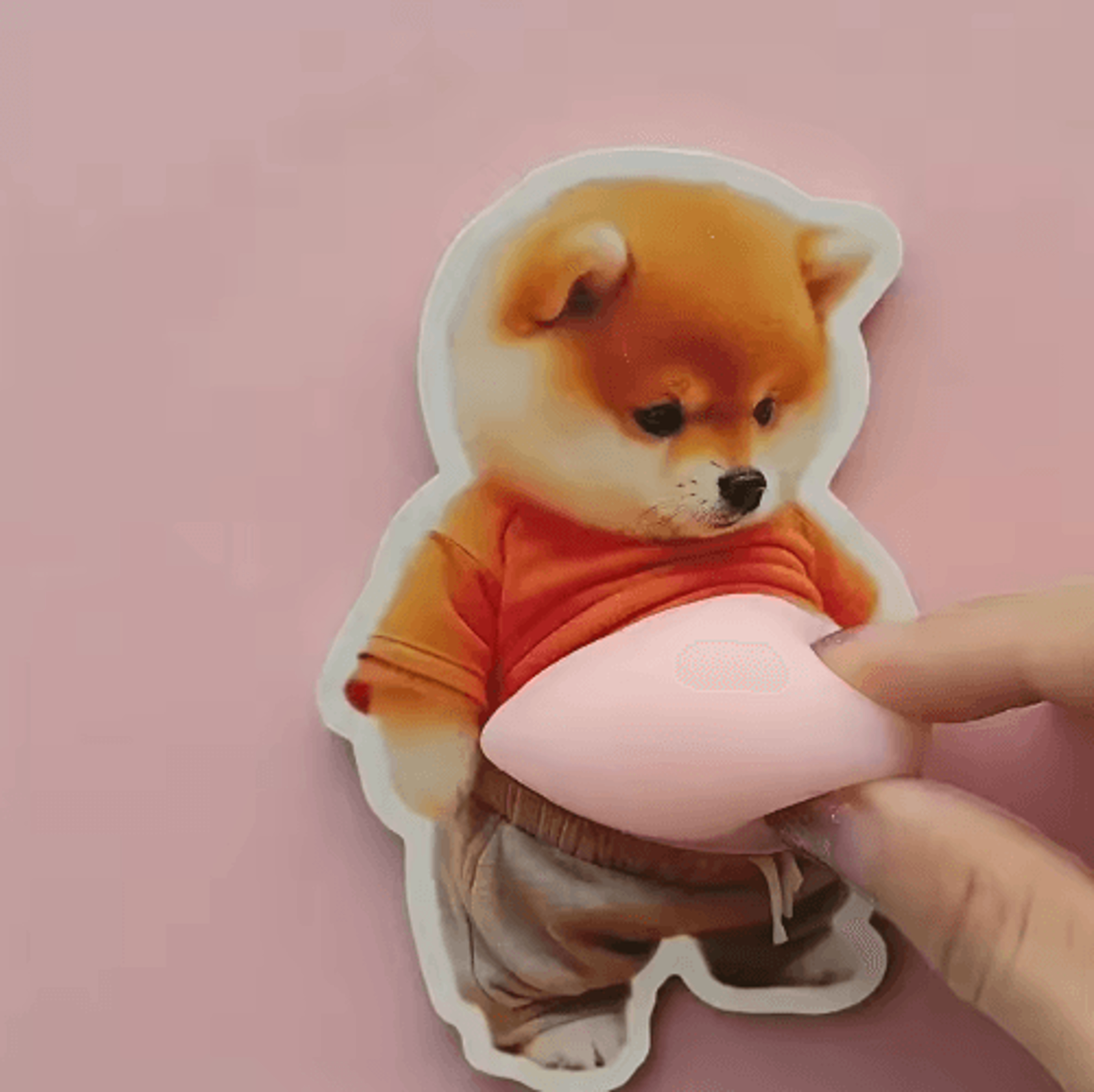 2-piece 3d chubby shiba inu stickers – cute orange silicone self-adhesive dog decorations