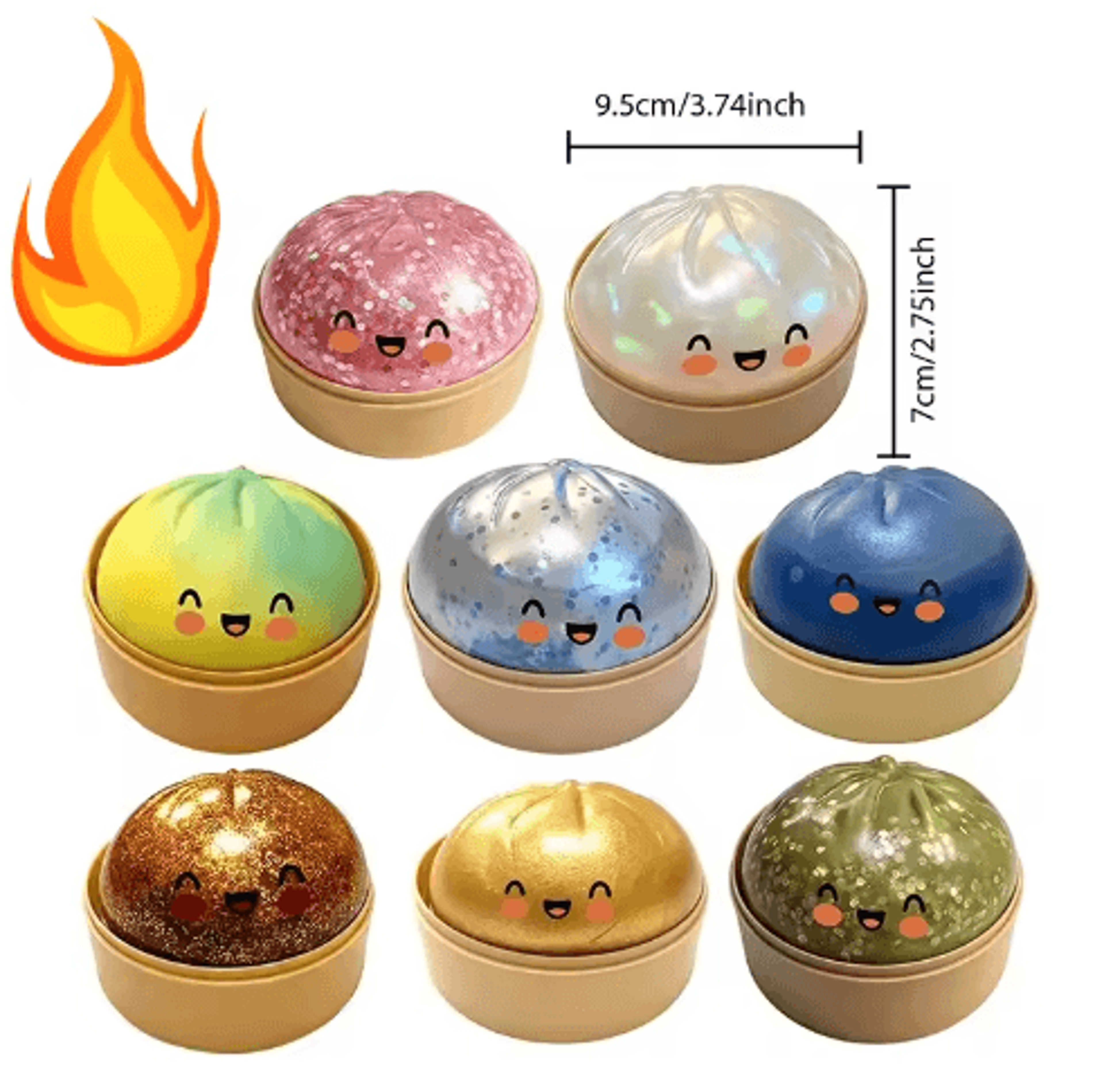 flashing dumpling squishy toy – soft slow-rebound light-up sensory squeeze ball for kids & adults