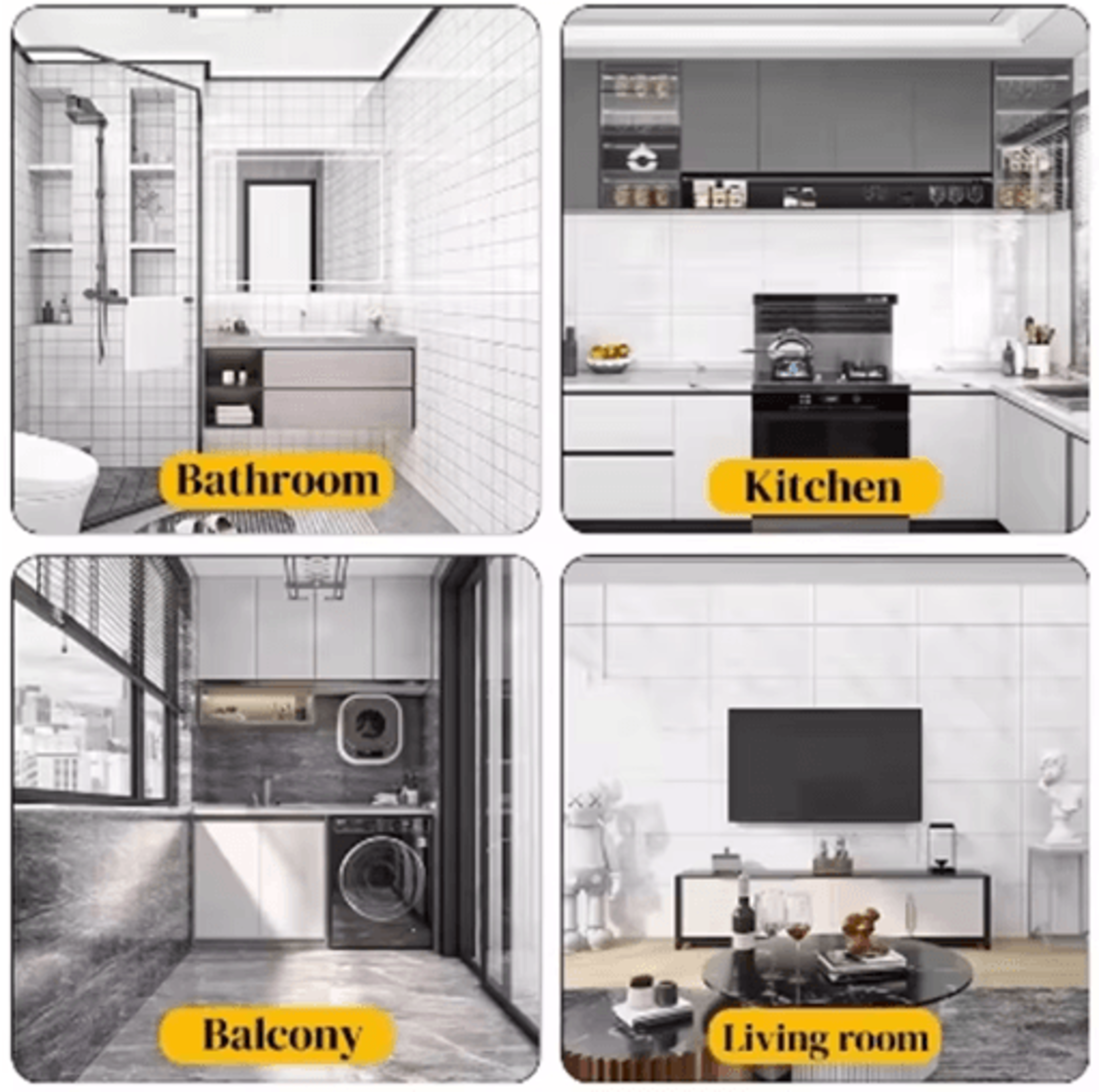 marble thick foam self-adhesive wallpaper – waterproof imitation tile wall sticker for bathroom & home decor