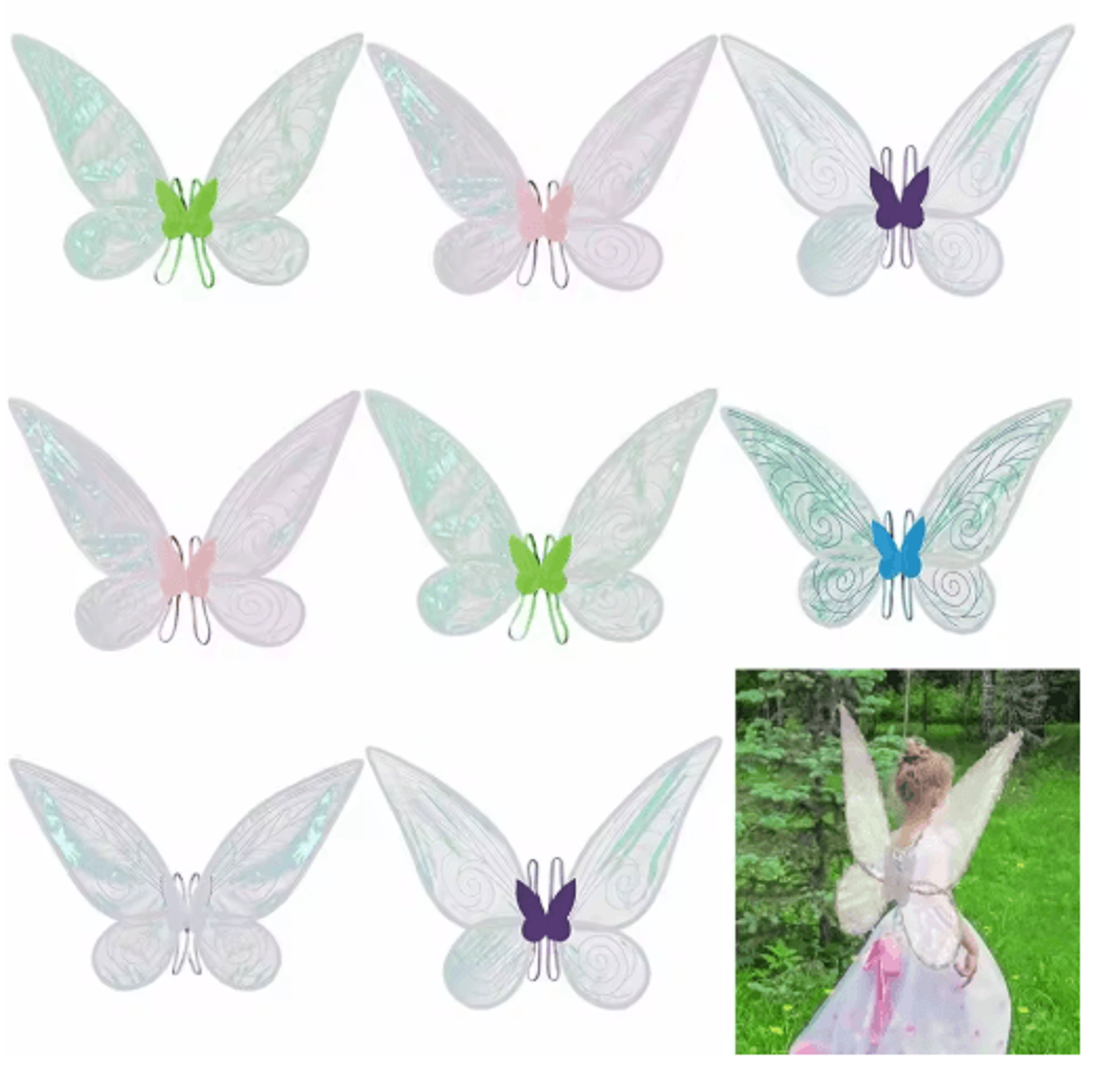 sparkling butterfly fairy wings – princess angel costume wings for women & girls, halloween & cosplay