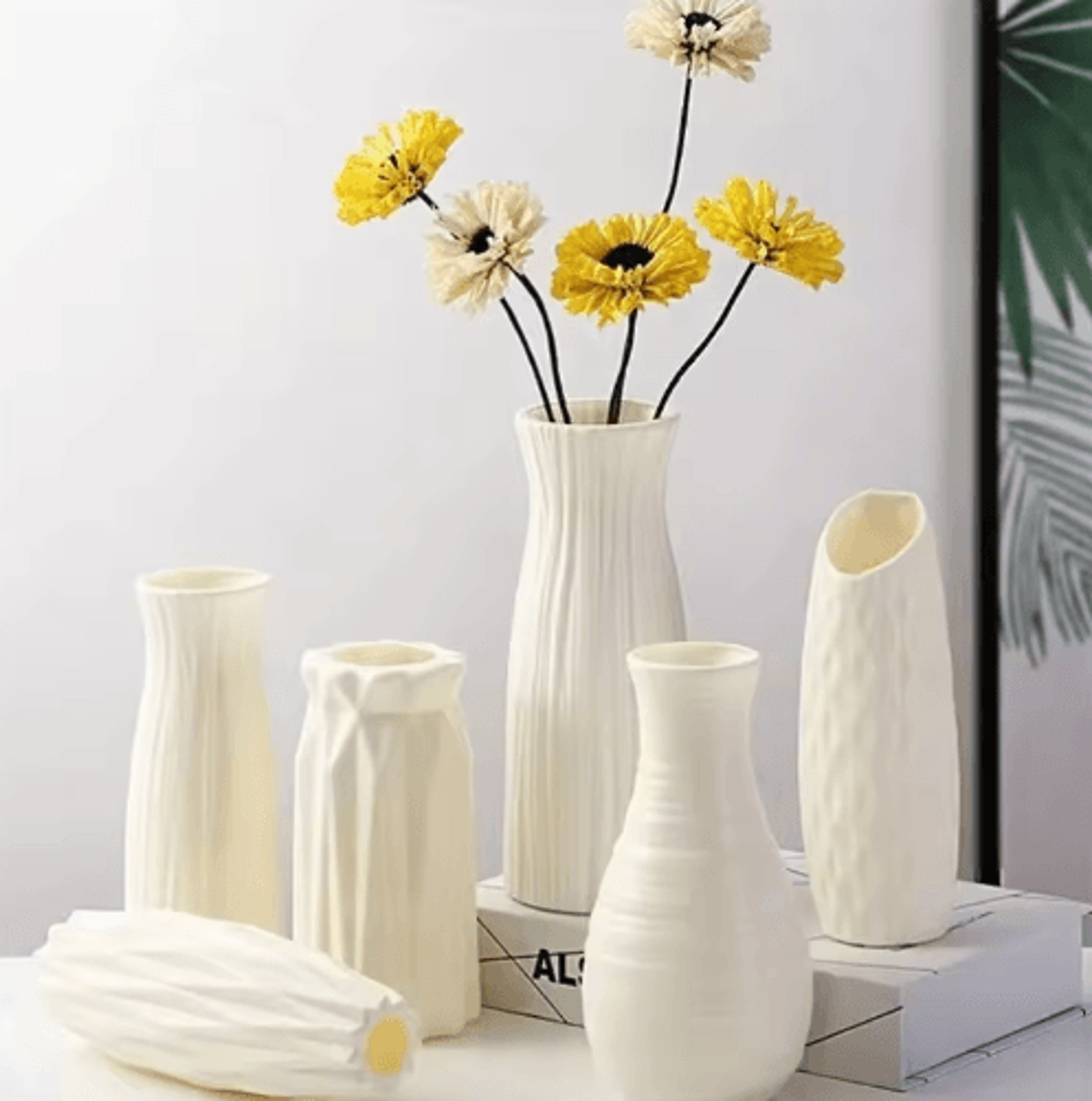 nordic minimalist plastic vase – small modern flower pot for living room & home decor