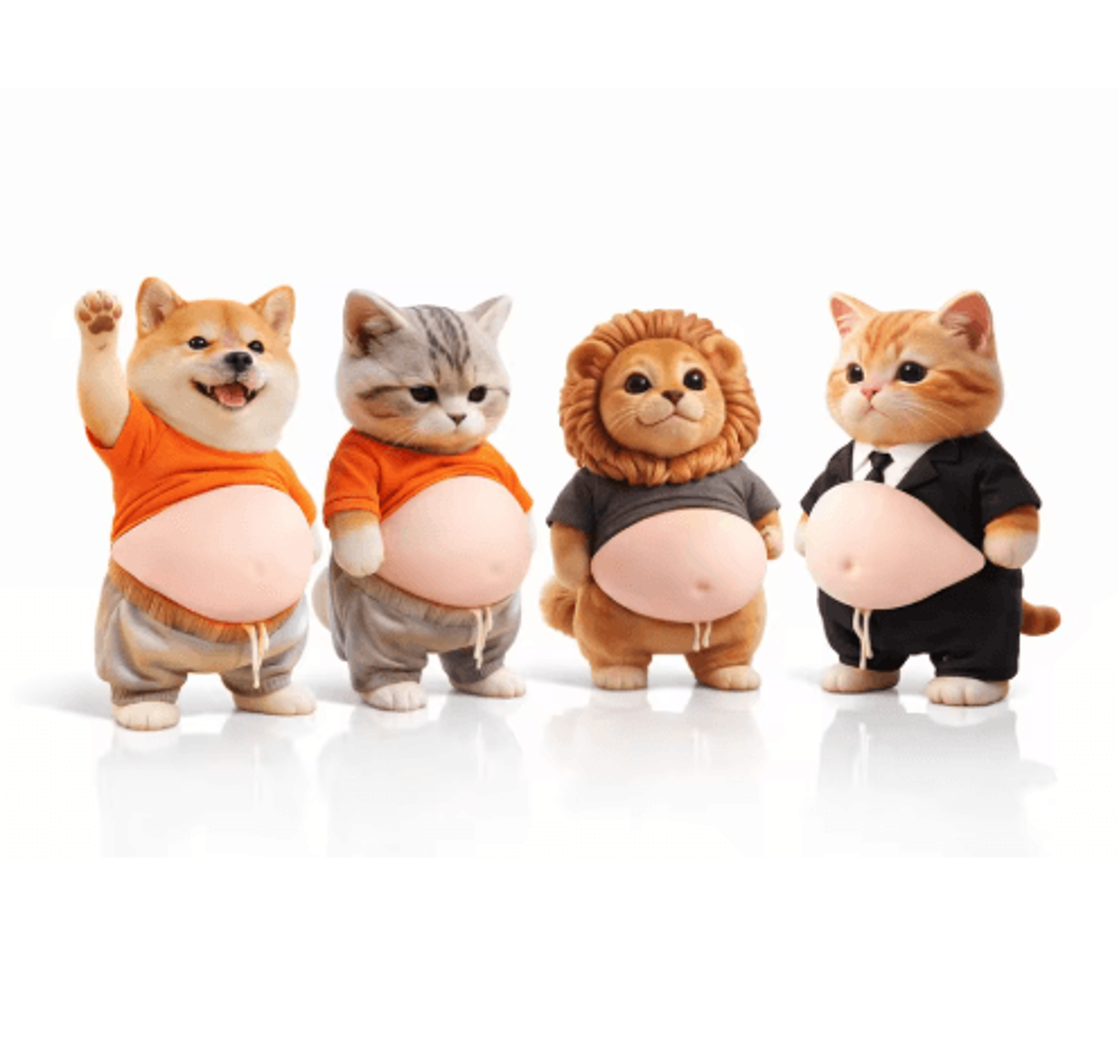 2pcs 3d shiba inu stickers – cute chubby silicone dog stickers